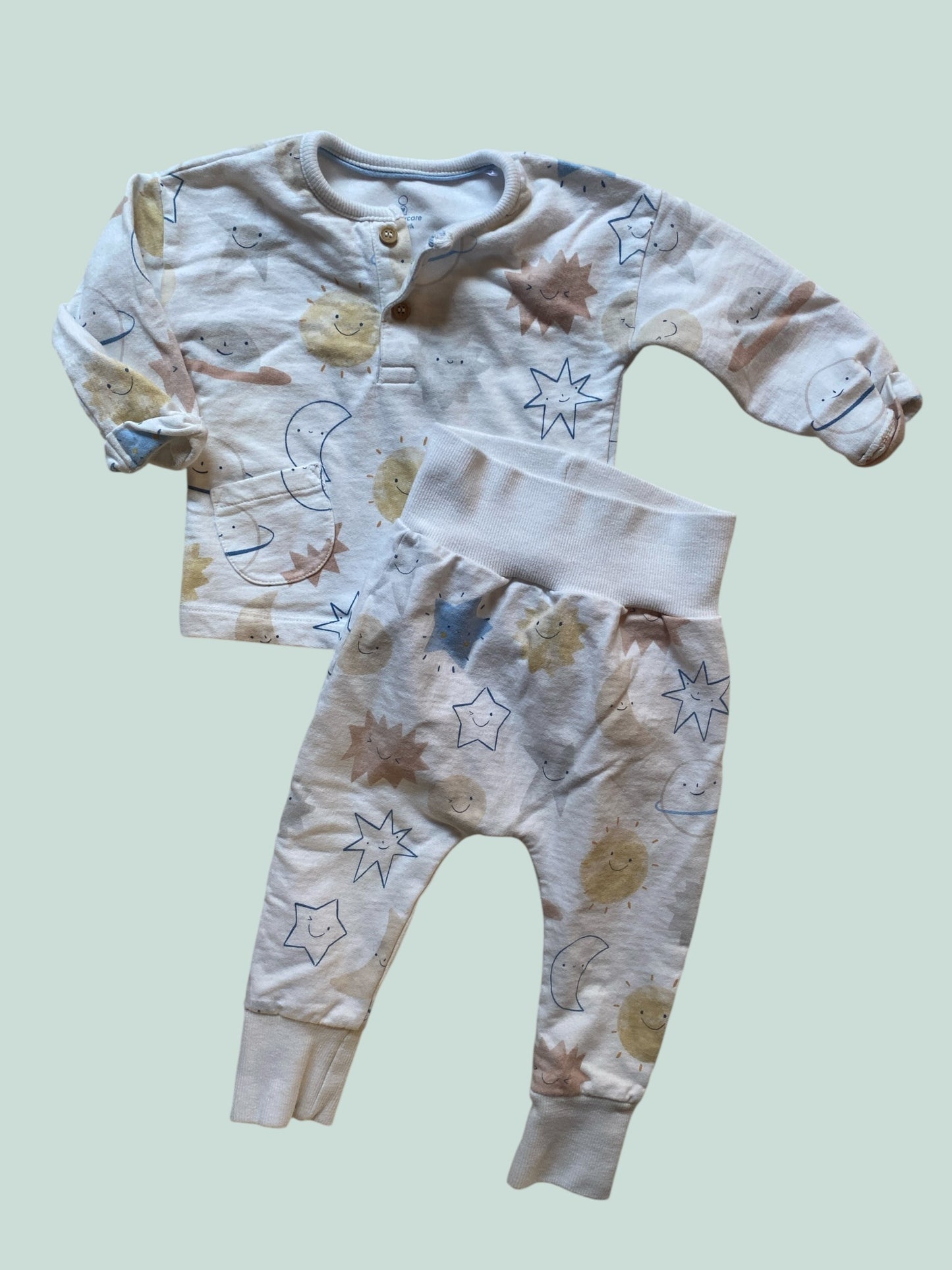 Cotton sun and stars set 6-9m | Mothercare