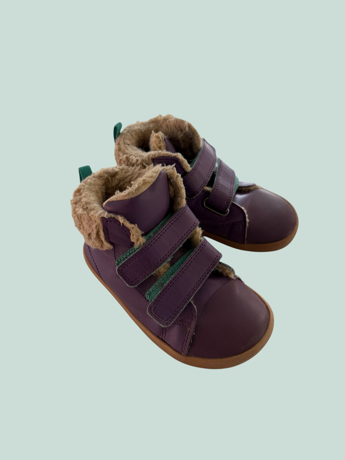 Purple faux fur lined velcro sneakers 11US Little Kid | Ten Little