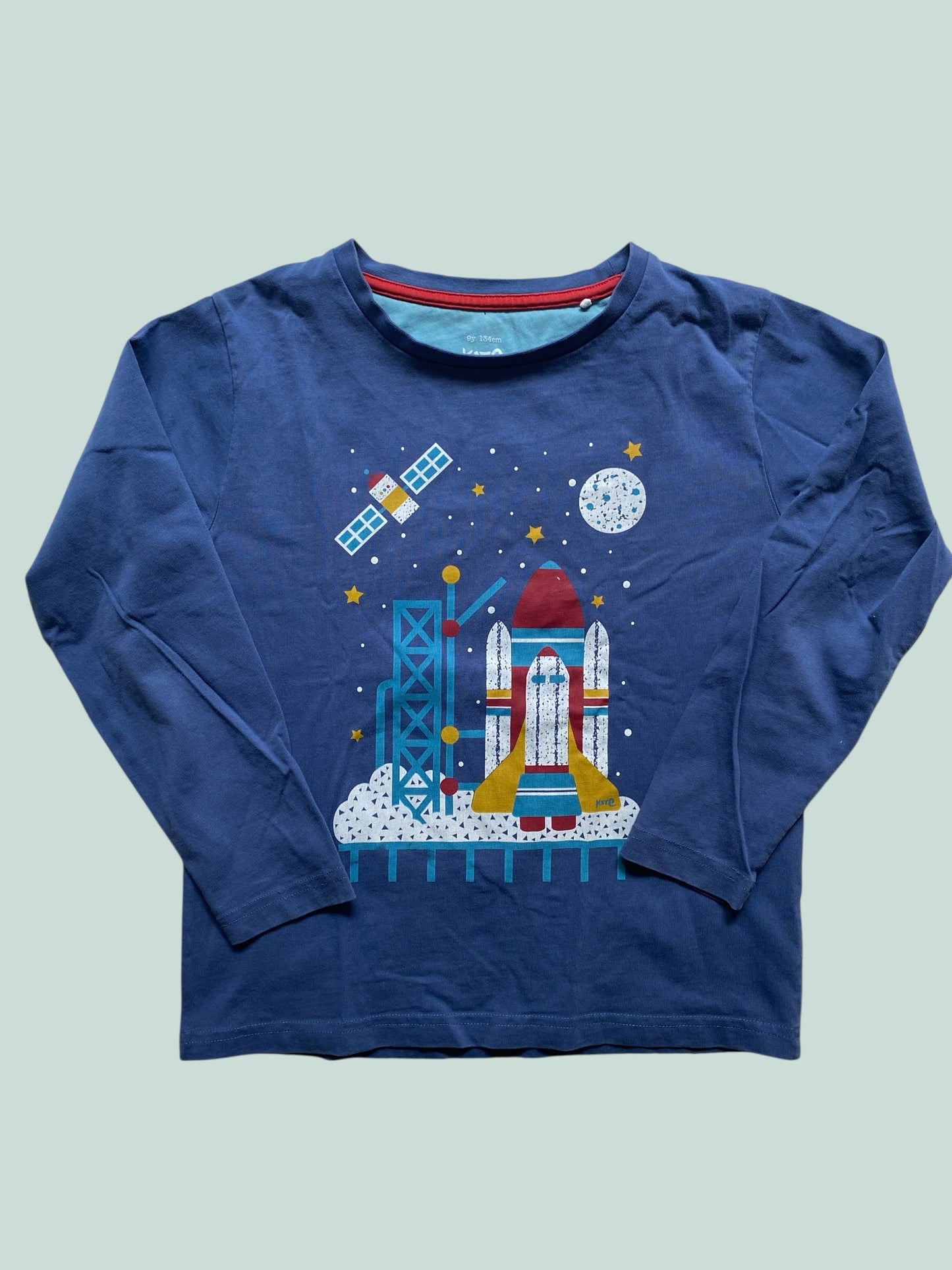Organic cotton space long sleeve top 9Y (134) | Kite