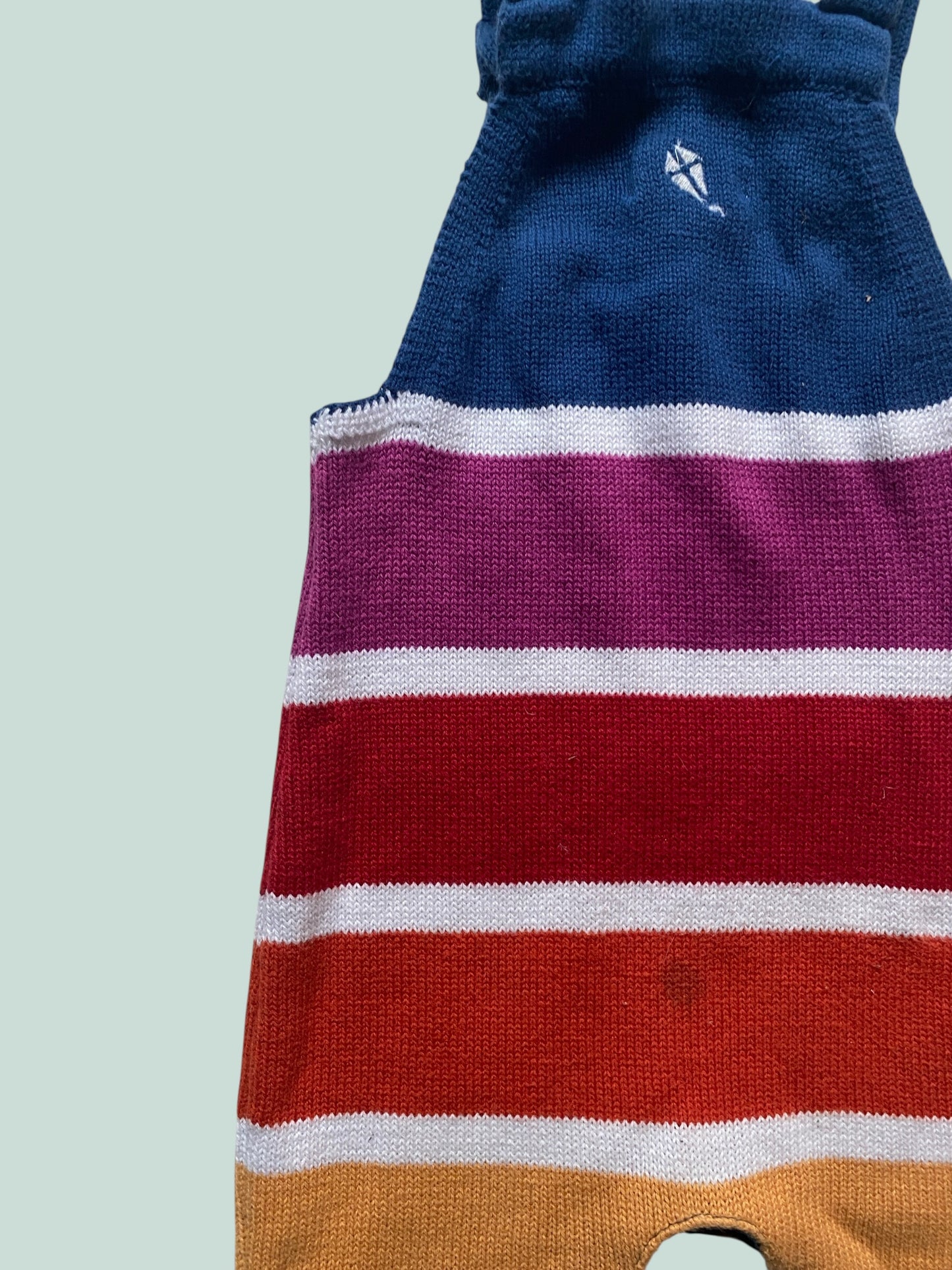 Organic cotton knit rainbow stripe romper 12-18m | Kite