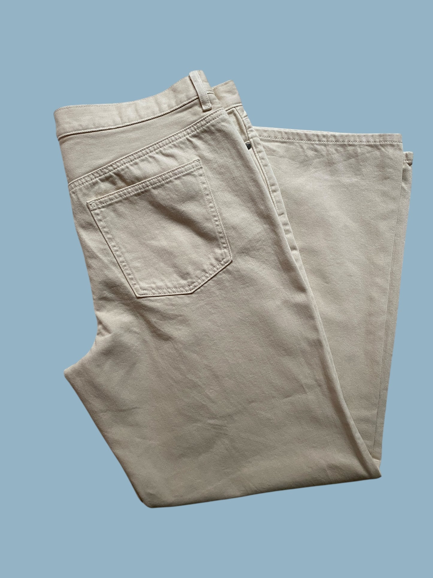 Cream wide straight low waist jeans 32x31 | Uniqlo