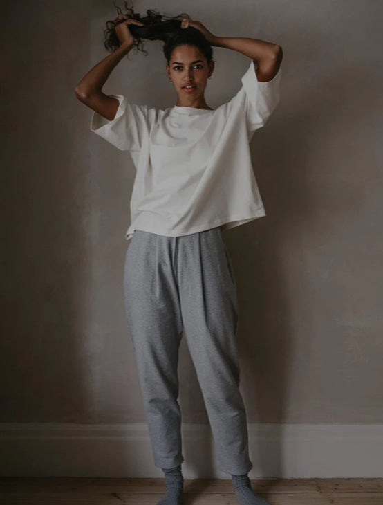 Organic cotton ‘The Cozy Trousers’ adult in grey melange adult 14 US | The Simple Folk