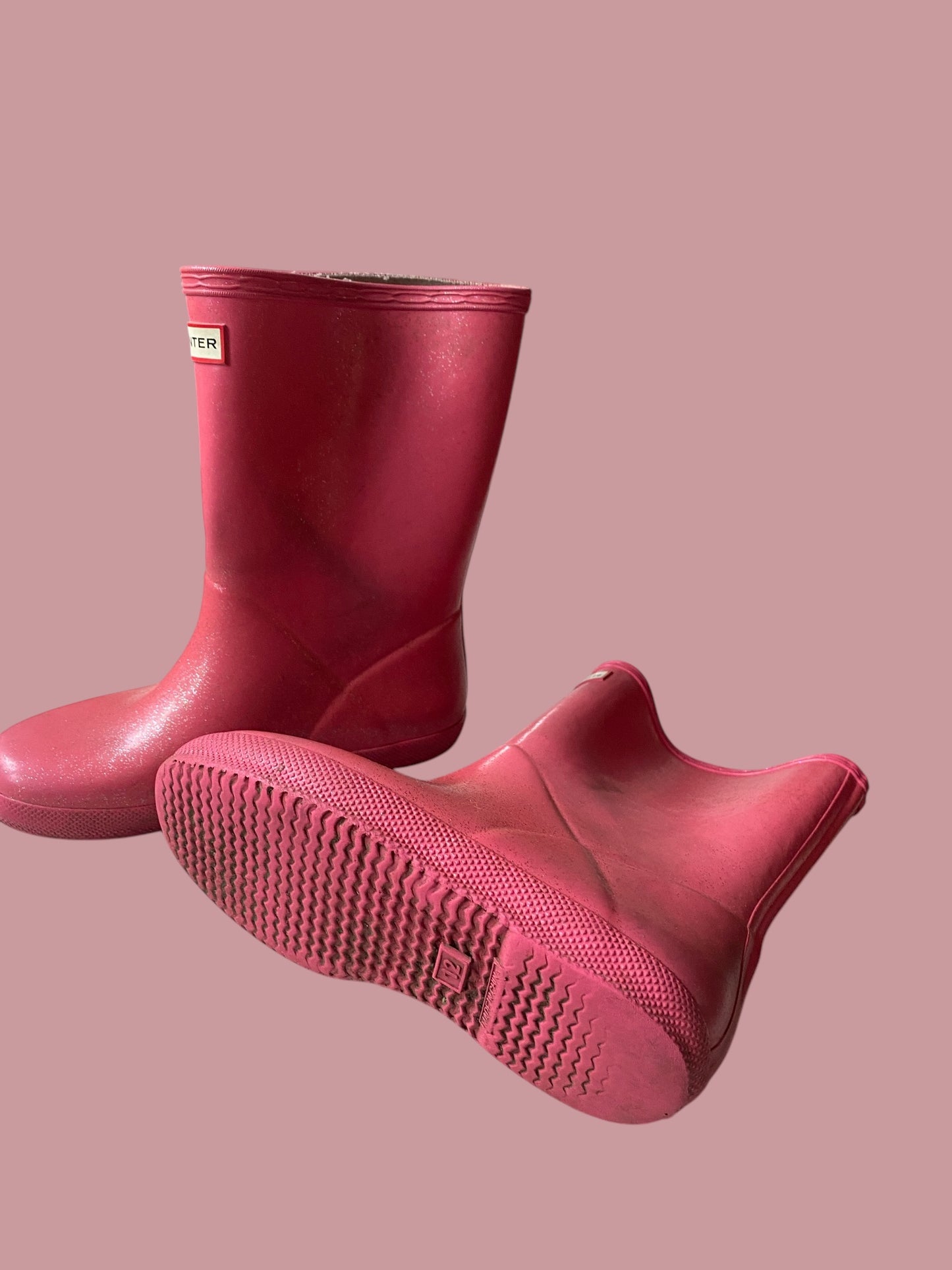 Matt pink rain/rubber boots 13 US little Kid | Hunter