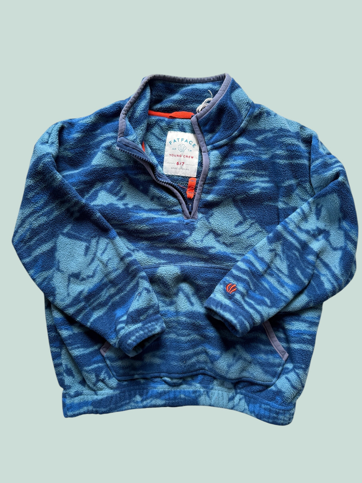 Blue fleece quarter zip sweater 6-Y | Fatface
