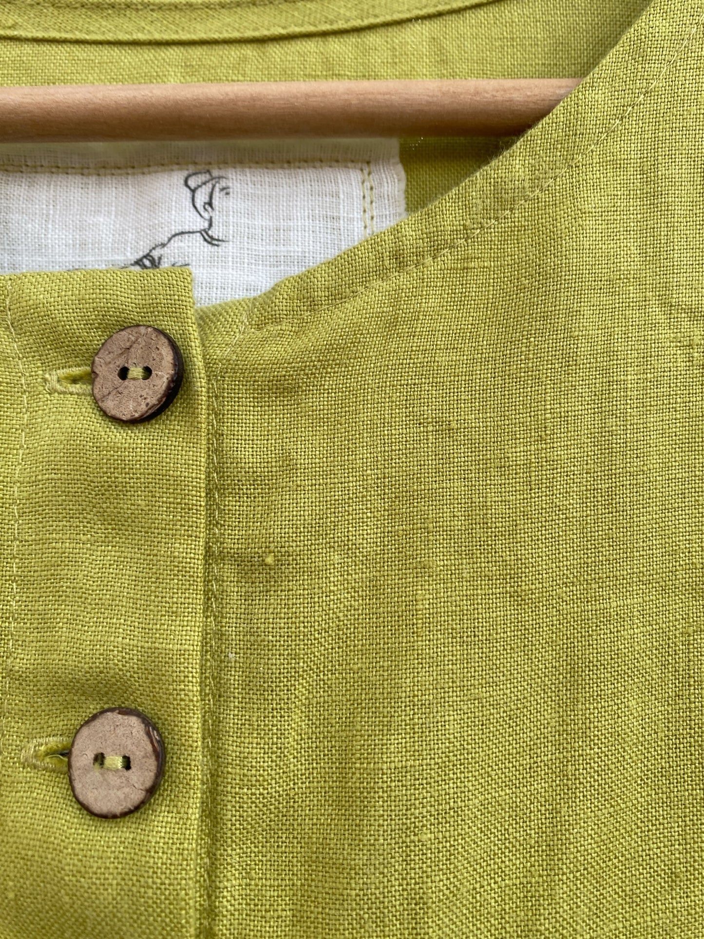 Lime linen ‘Marquette’ dress women’s medium | Not Perfect Linen