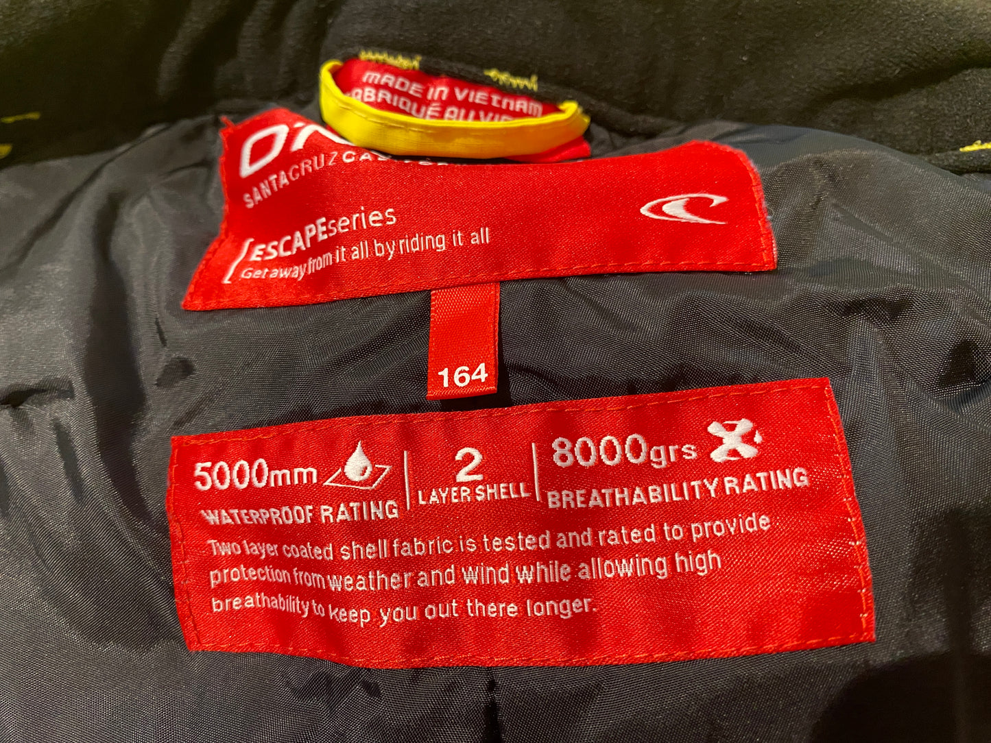 Bright yellow waterproof Escape Series snow and ski pants 12-14Y (164) | O'Neill