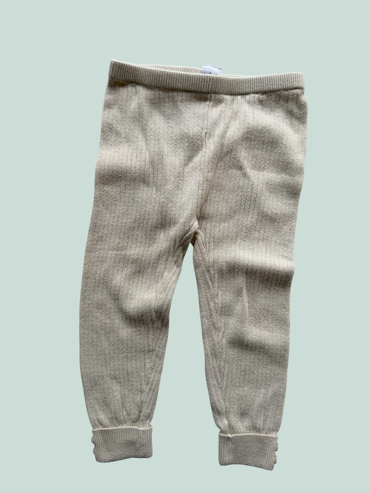 Cream cotton ribbed leggings 18m | Gap