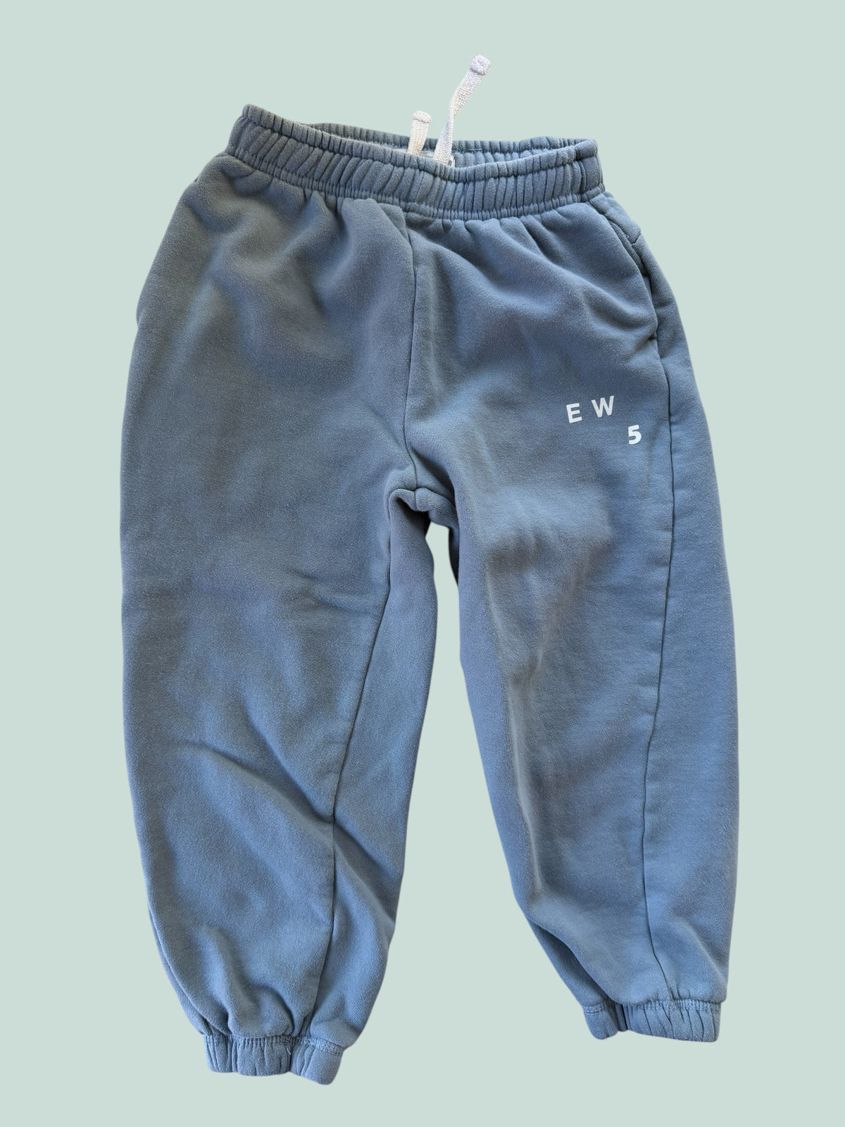 Cotton blend light blue joggers 7-8Y | Zara