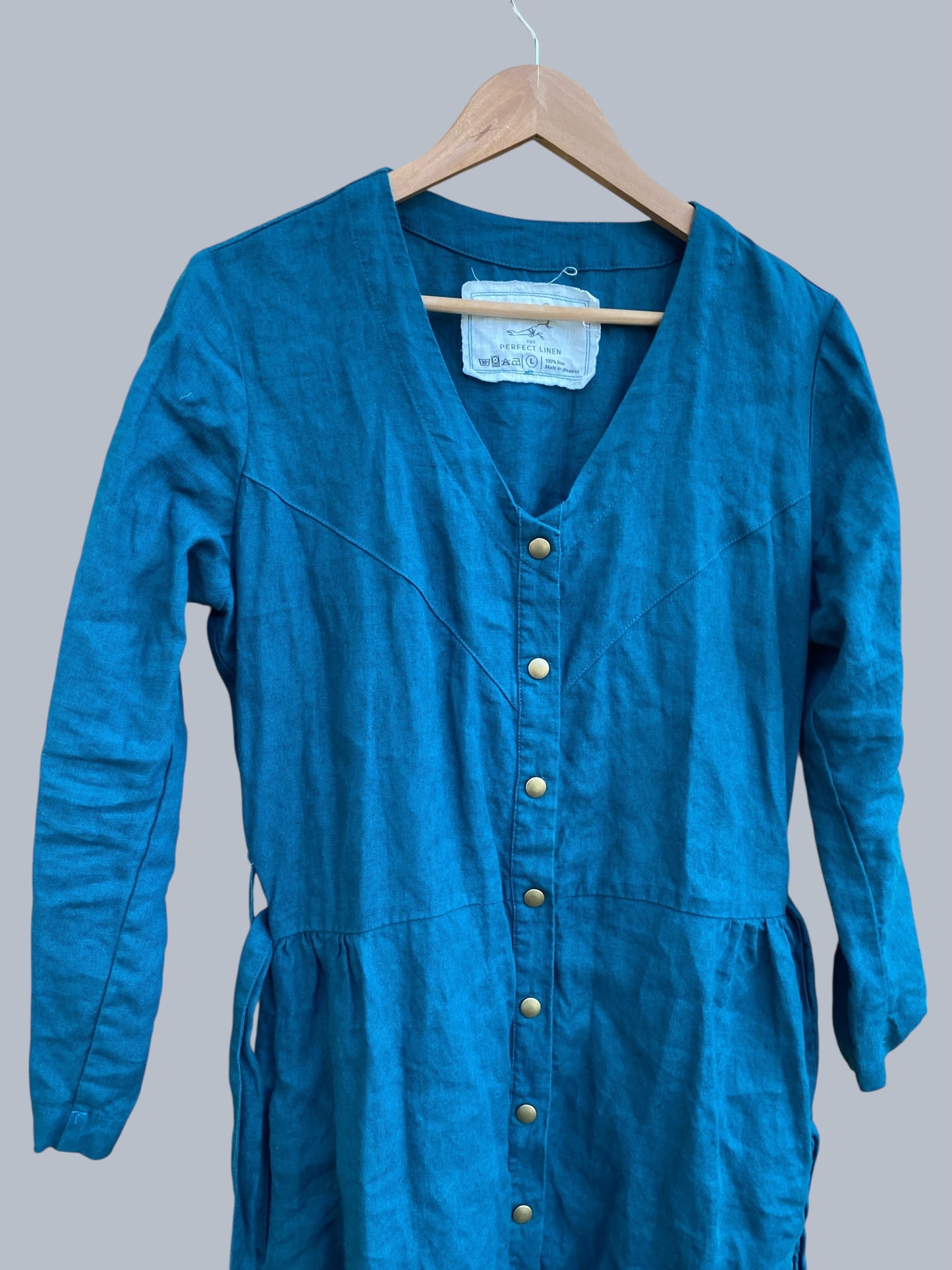 Emerald green ‘Alberta’ dress size large | Not Perfect Linen