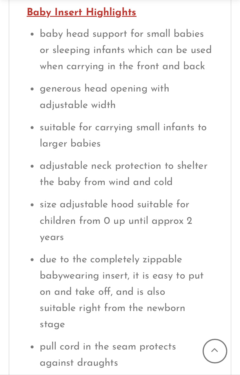 All rounder baby wearing jacket size adult large | Mamalila