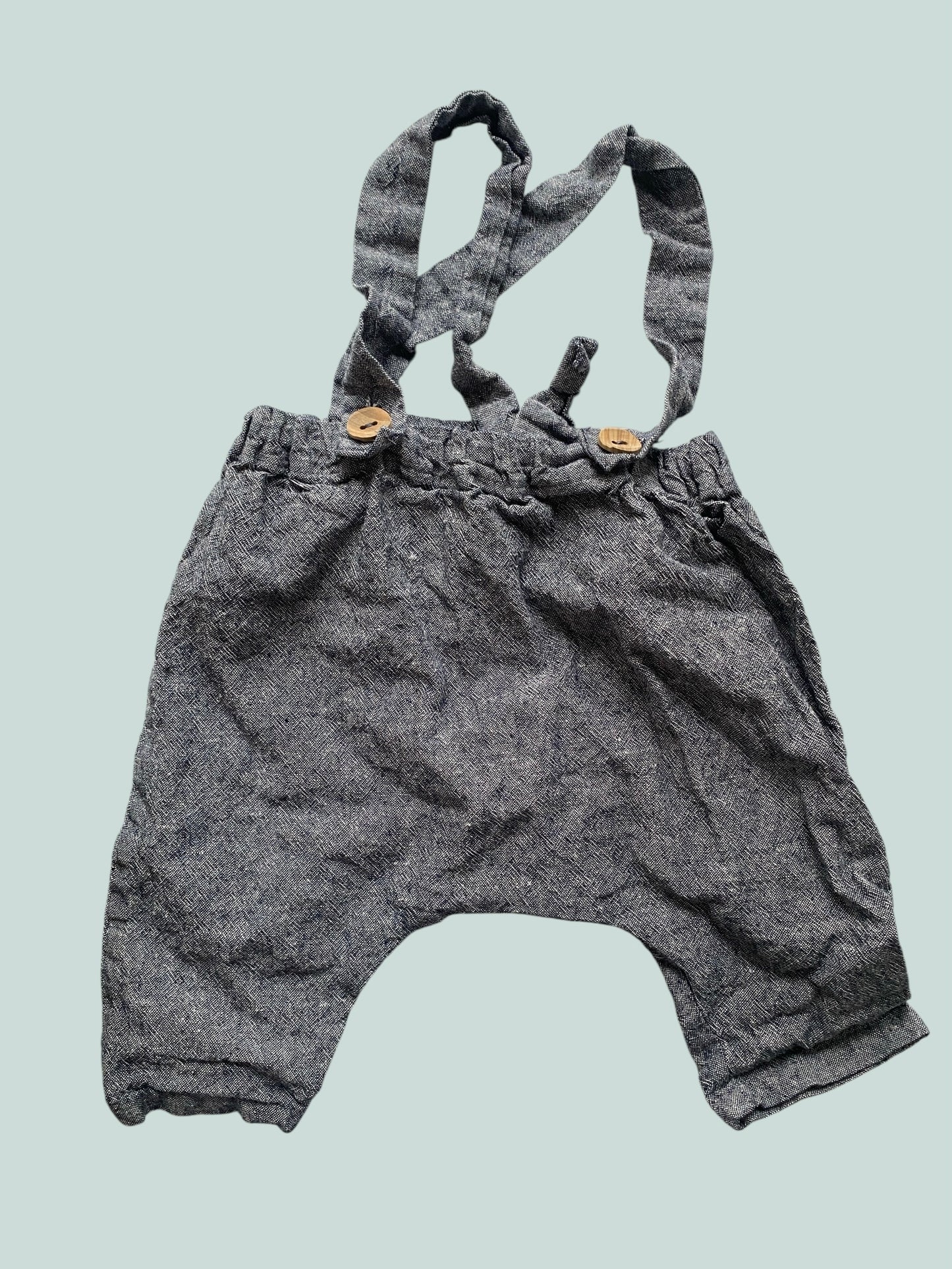 Handmade pants with suspenders ~12-24m