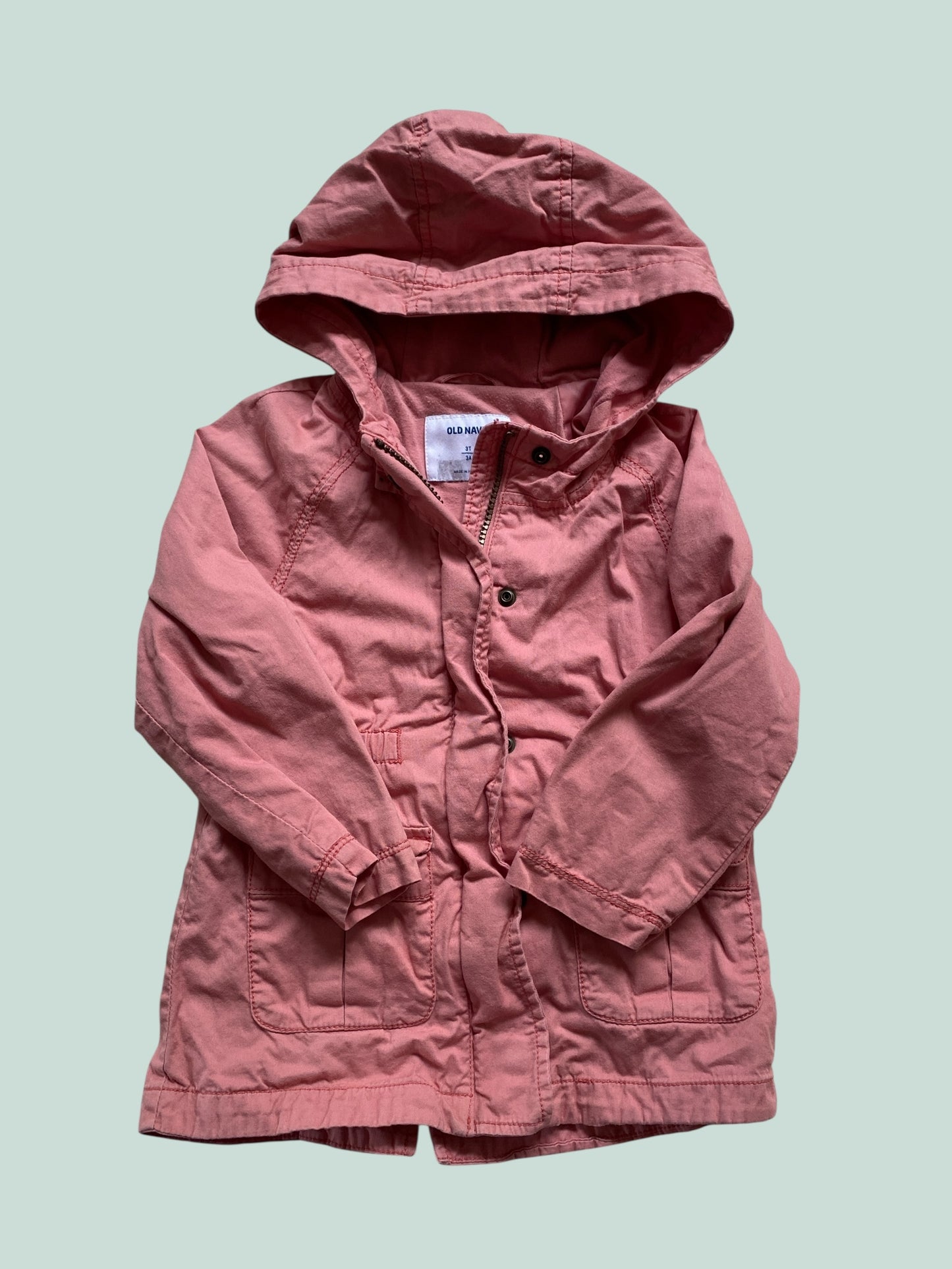 Pink cotton blend anorak jacket 3Y | Old Navy