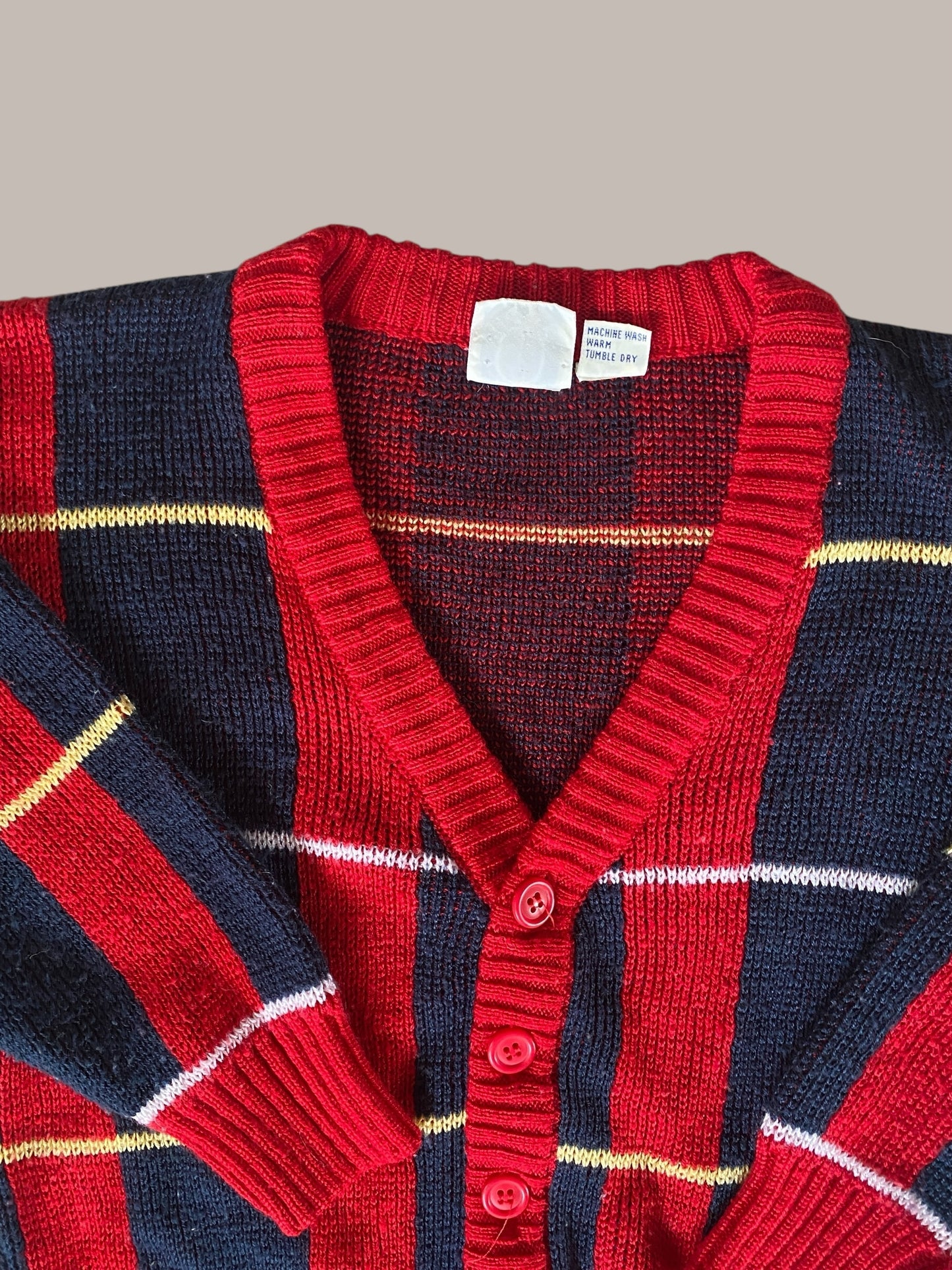 Vintage navy and red cardigan ~4-6Y (medium) | J.G. Hook