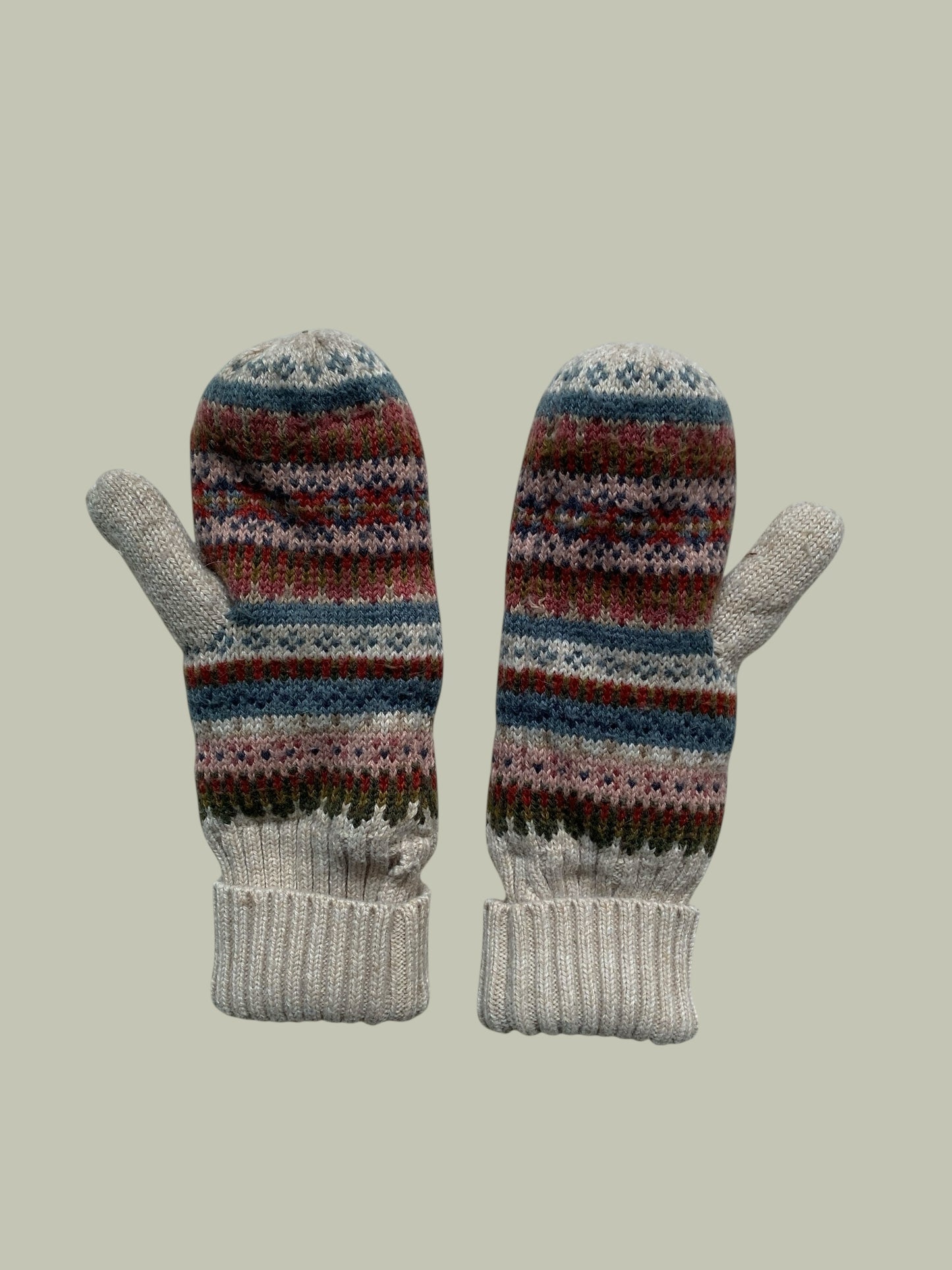 Fleece lined knitted mittens adult large | Love & Lore