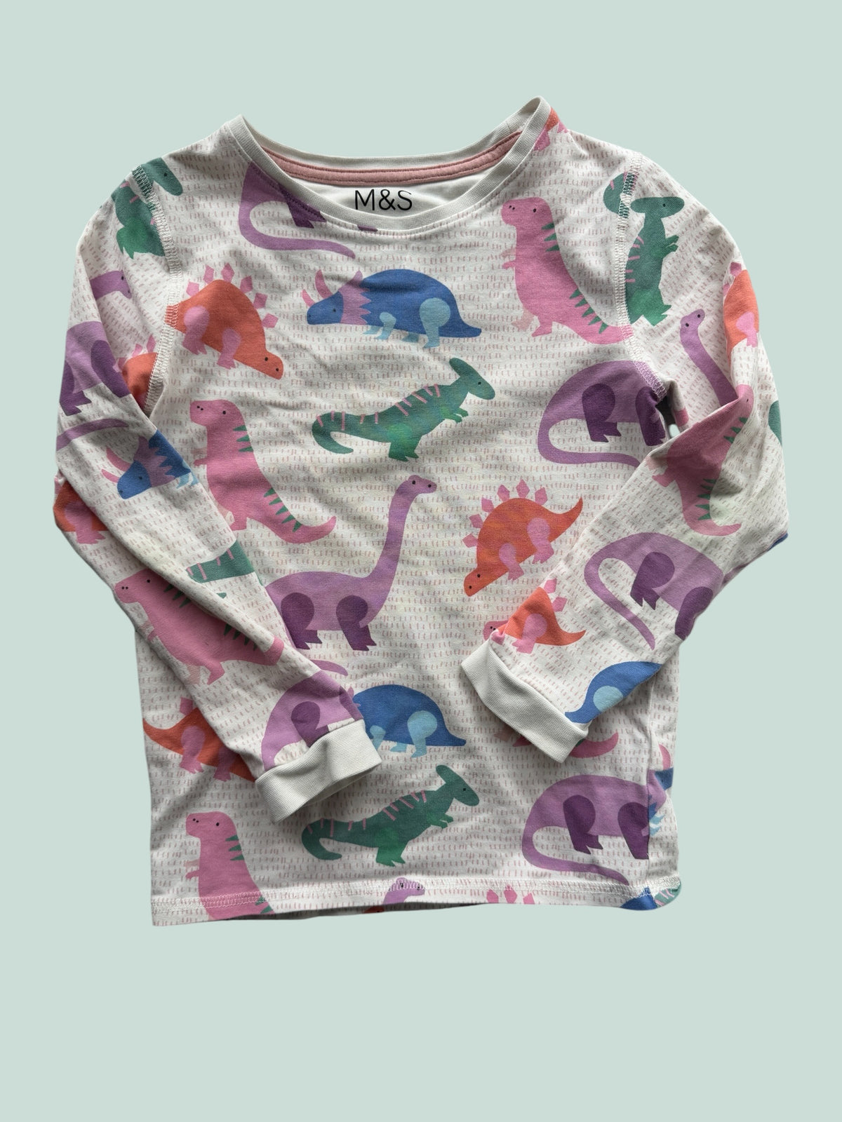 Cotton long sleeve dino shirt 6-7Y | Marks & Spencers