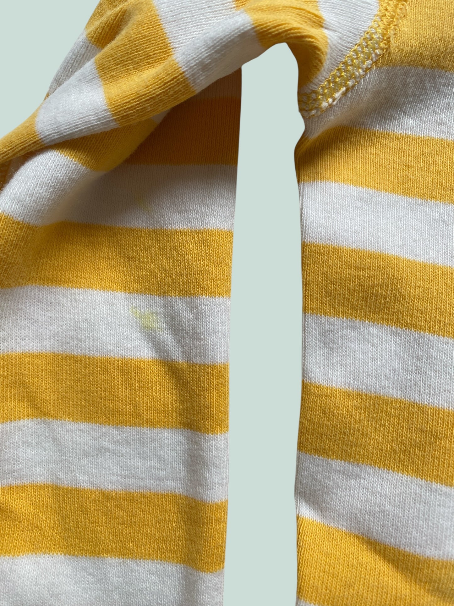 Organic cotton yellow striped pj set 6-7Y | Hanna Andersson