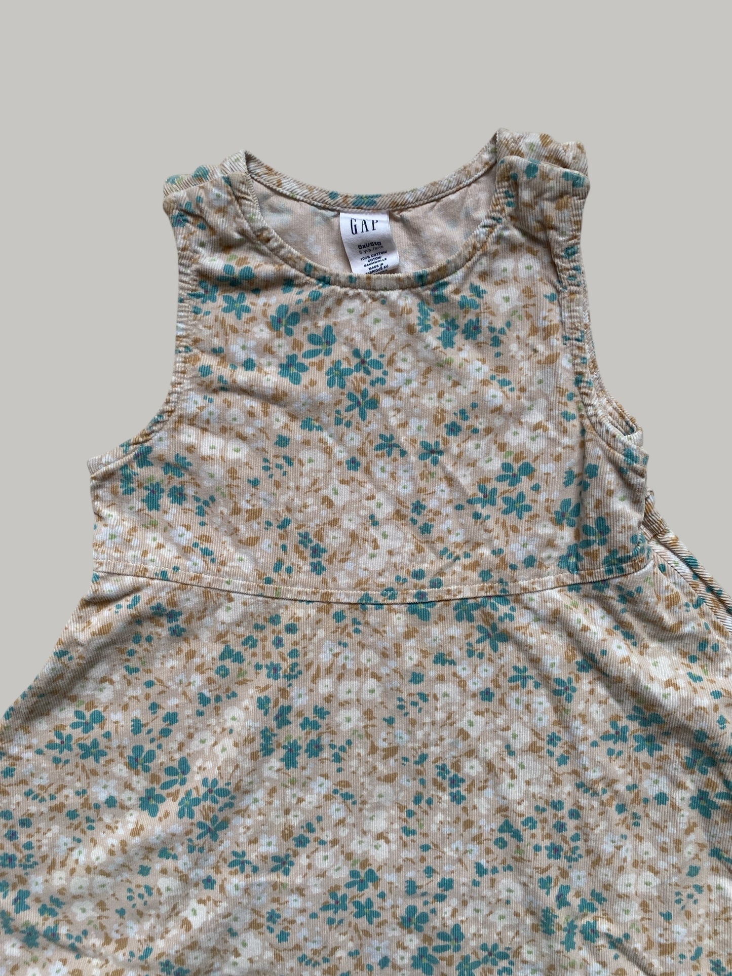 Corduroy flower cotton dress 5Y | Gap
