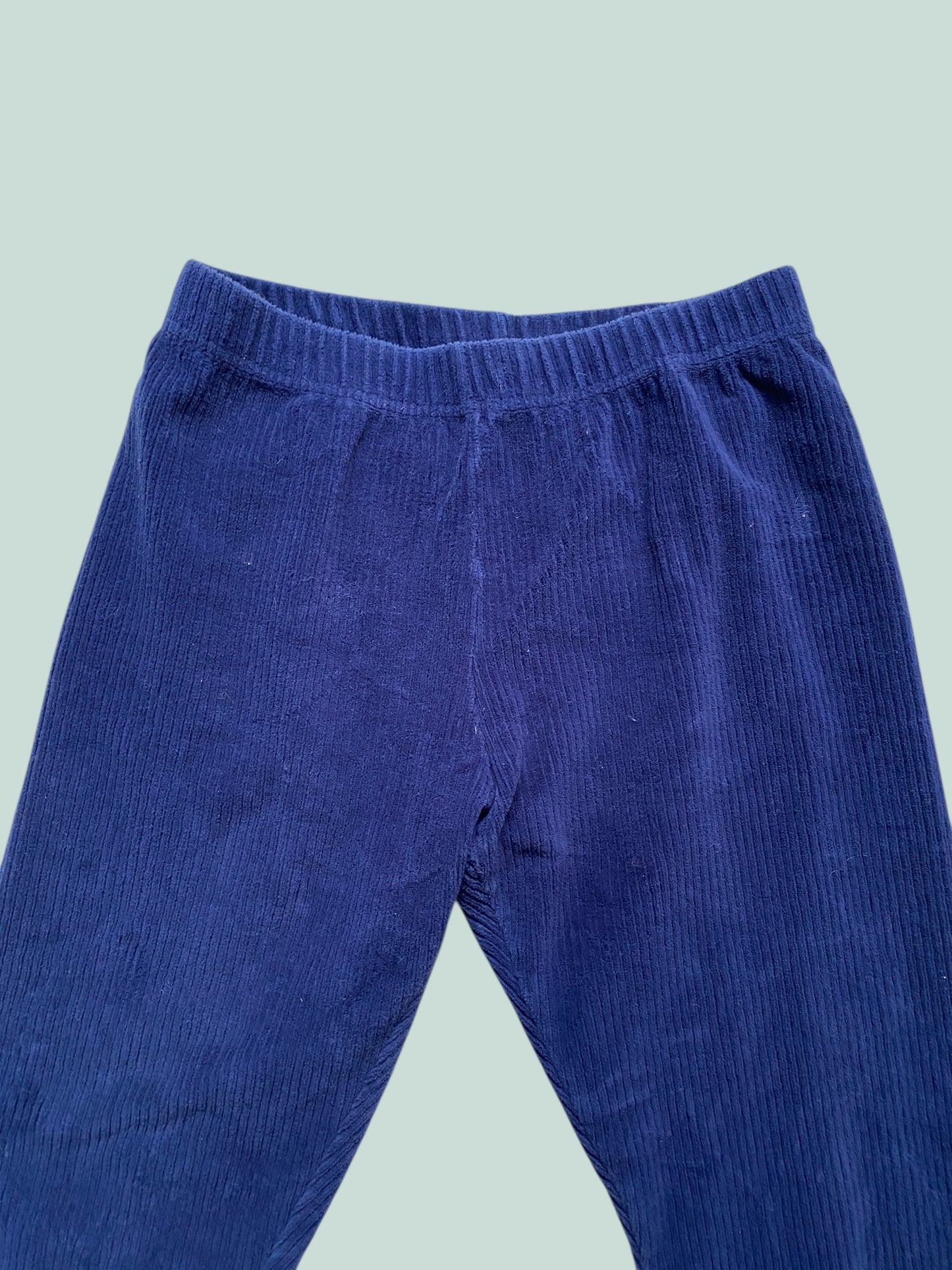 Navy cotton blend velour leggings 12Y (150) | Hanna Andersson