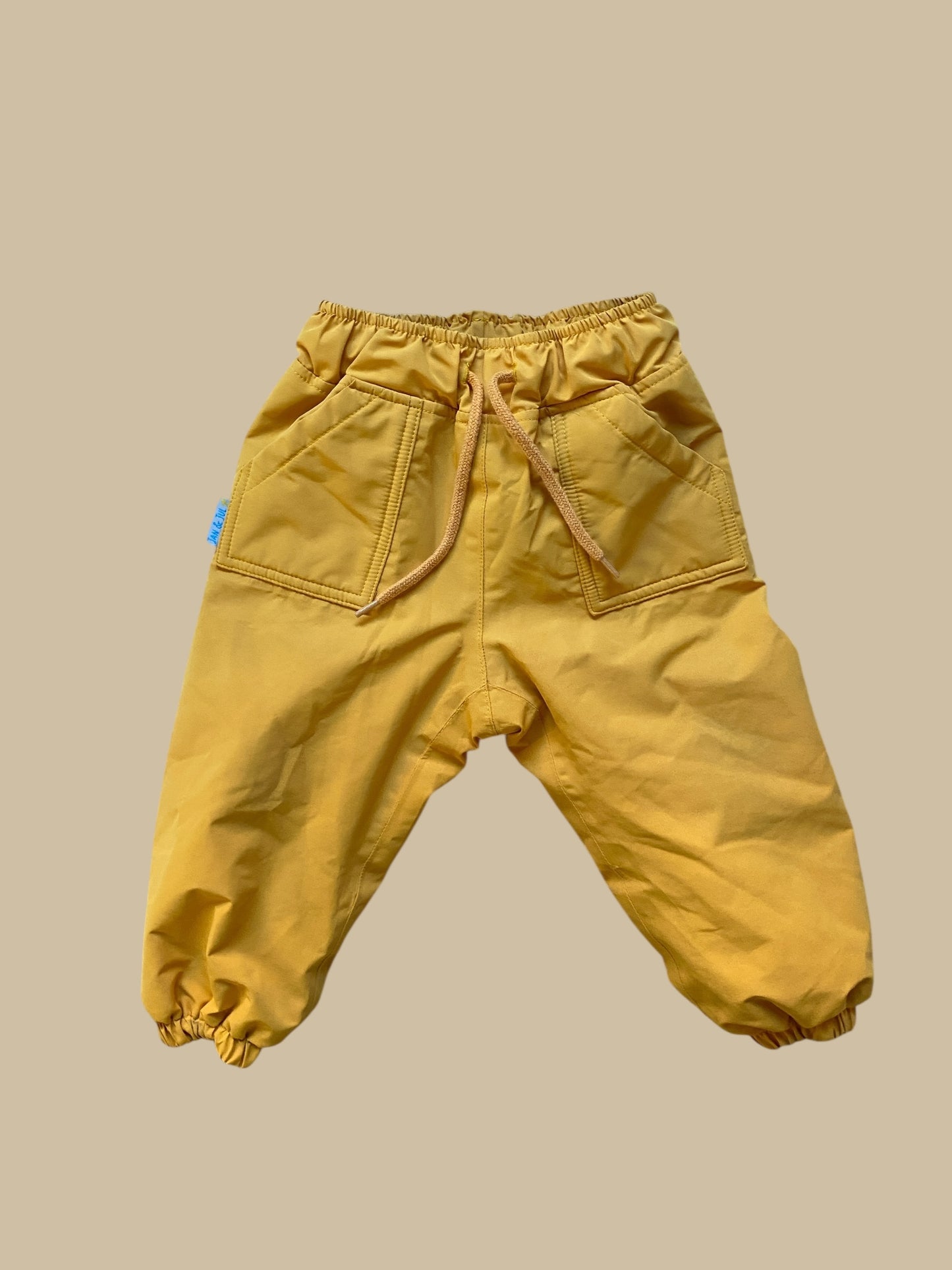 Mustard fleece lined rain pants 1Y | Jan & Jul