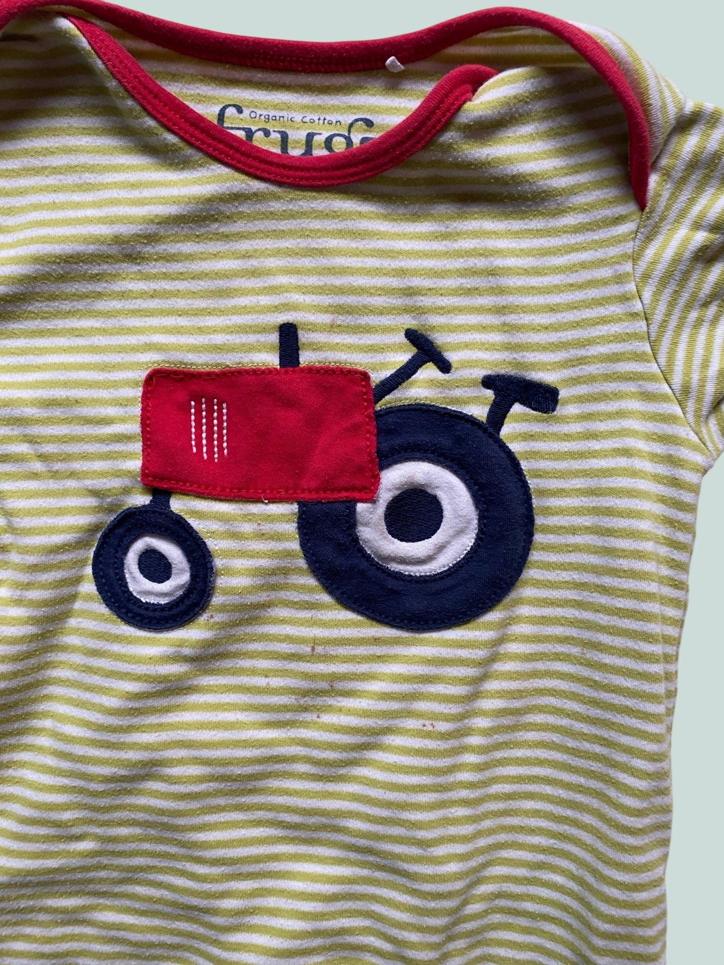 Organic cotton tractor romper 18-24m | Frugi
