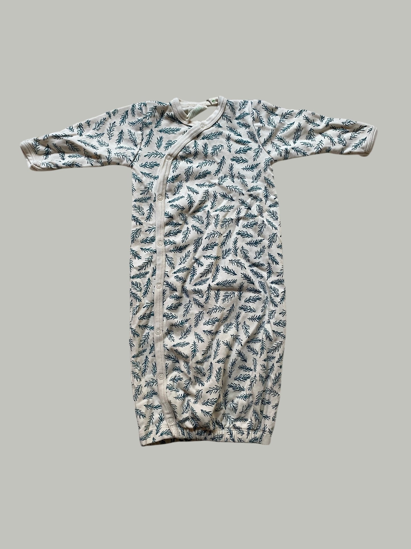 Organic cotton leaves gown sleeper 3-6m | Parade Organic