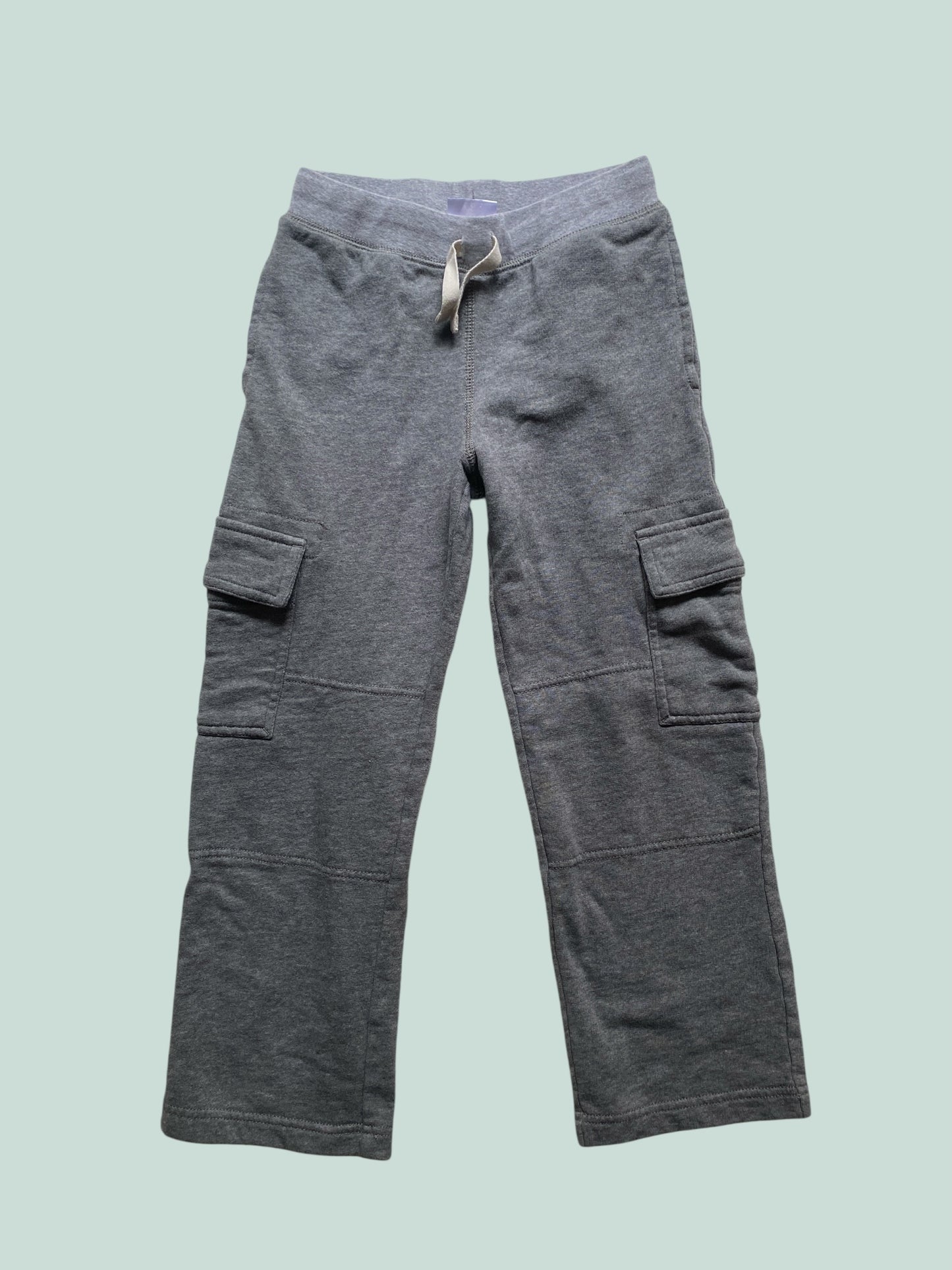 Grey cotton straight leg pants 8Y (130) | Hanna Andersson