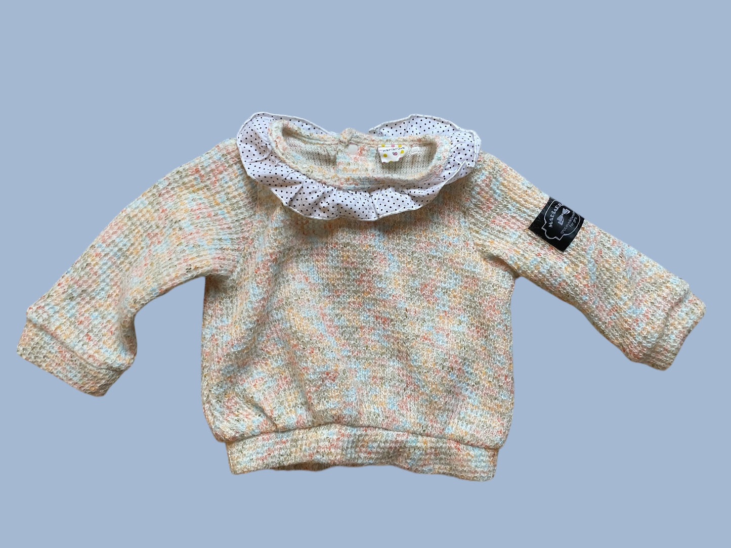 Collared long sleeve knit top 1-2Y