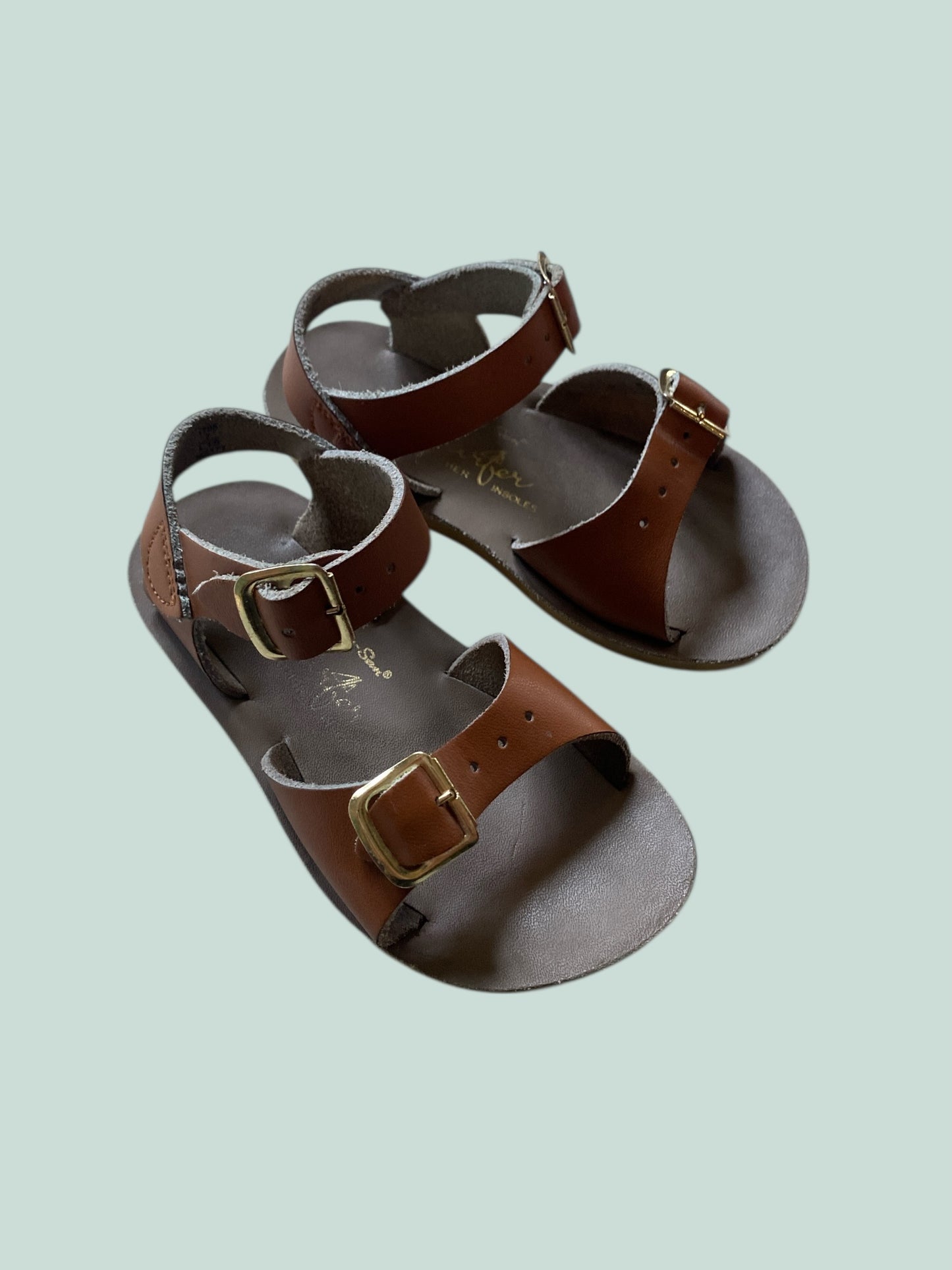 Brown sun san sandals 7 US Little Kid | Salt Water