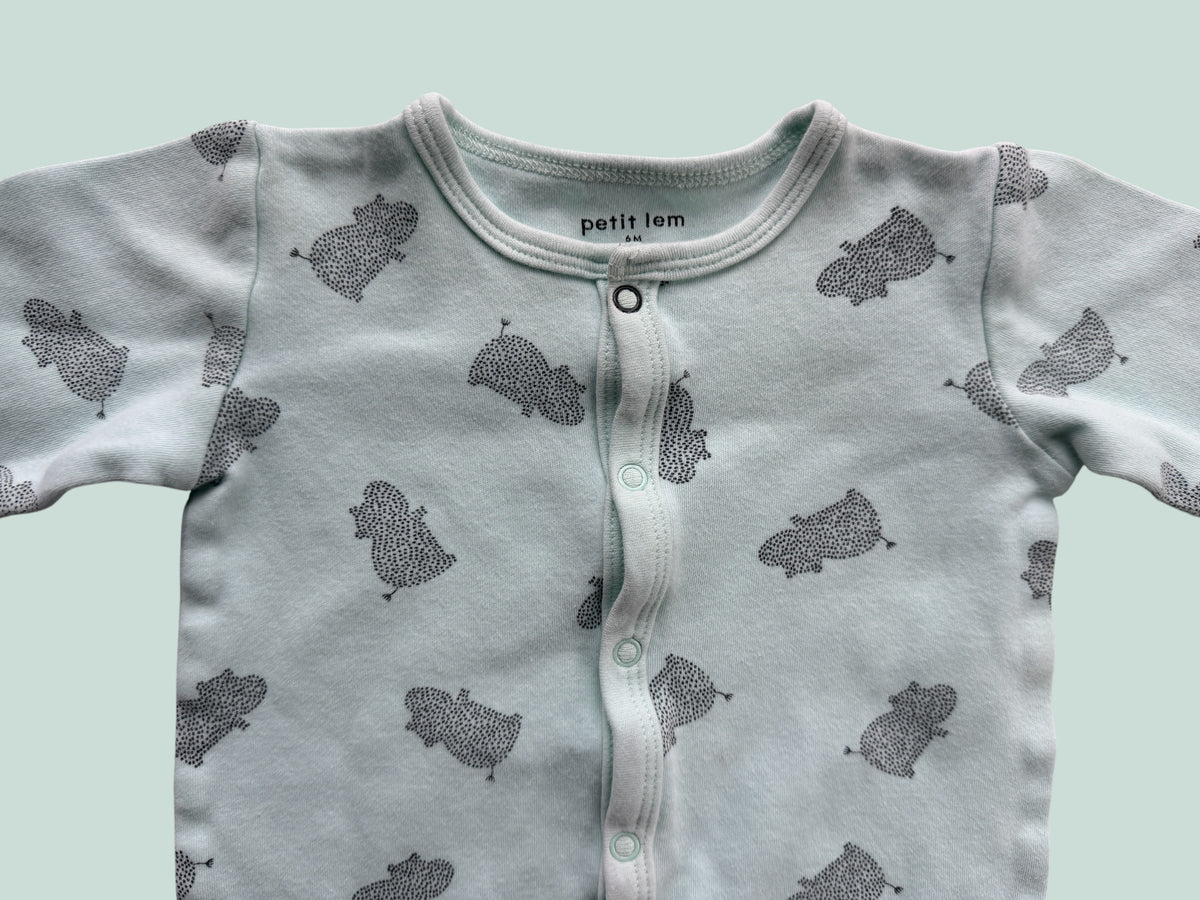Organic cotton hippo sleeper 6m | Petit Lem