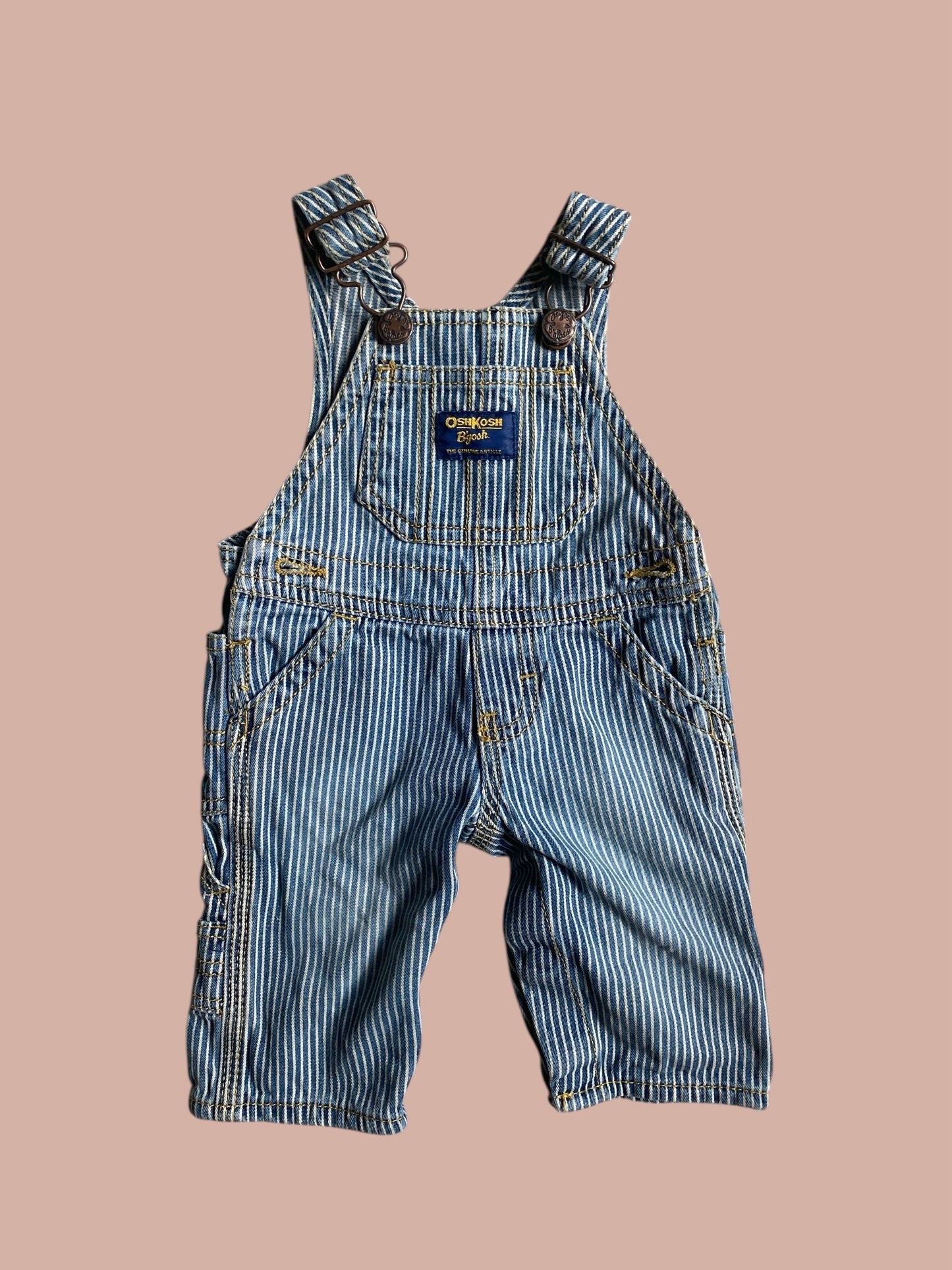 Baby hickory striped cotton overalls 3m | Oshkosh