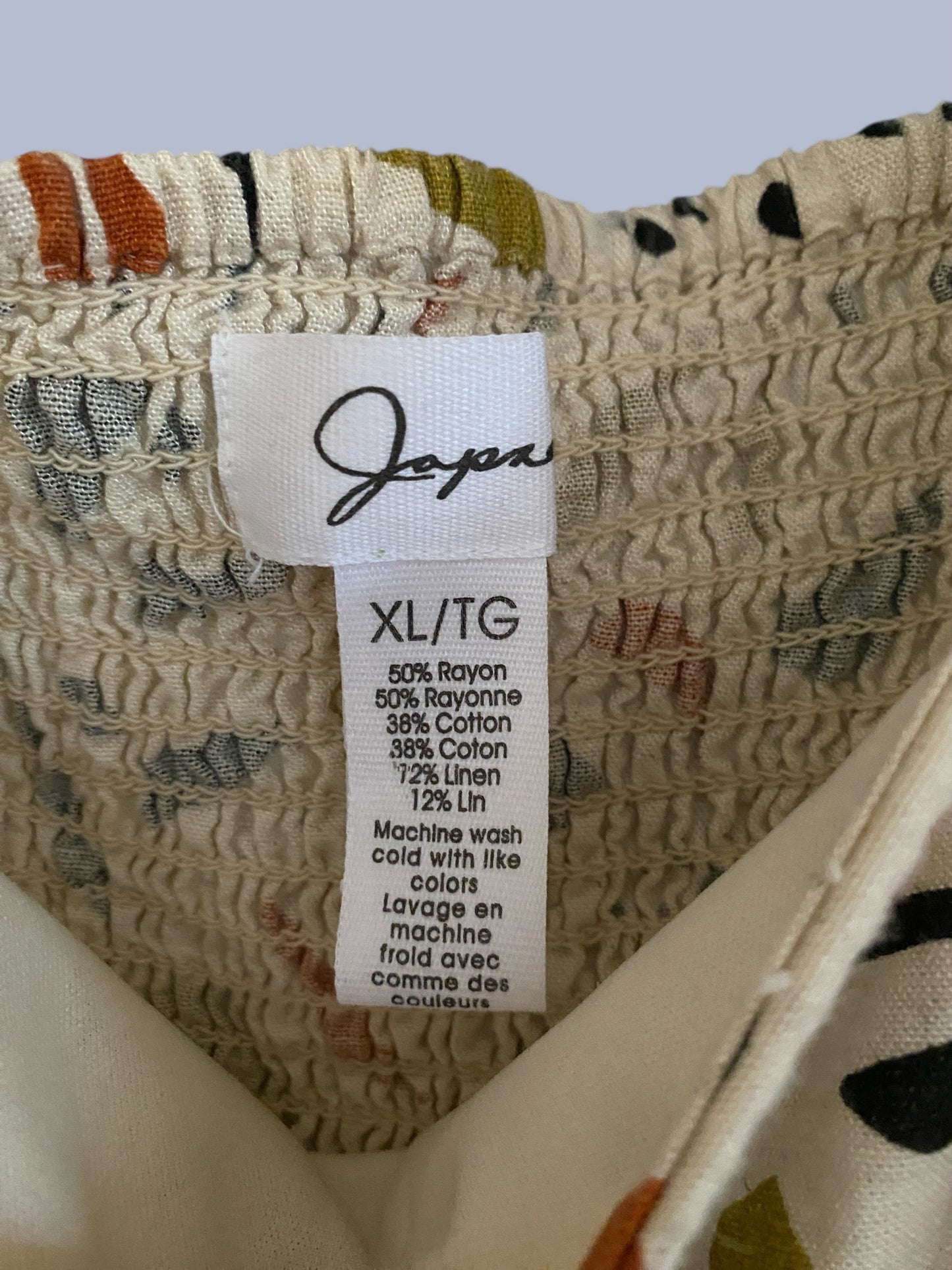 Rayon/cotton/linen blend dress women's XL | Japna