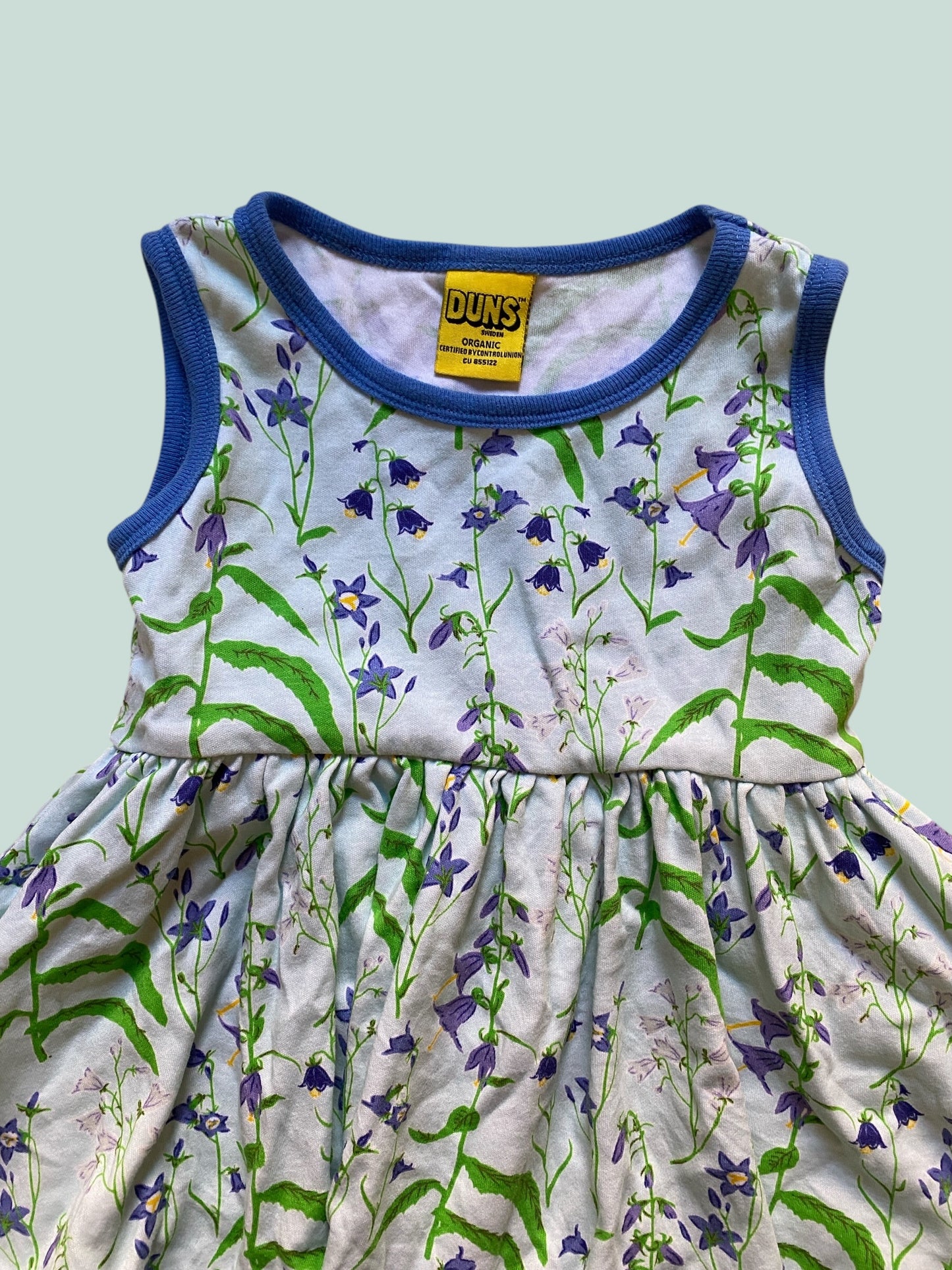 Organic cotton flower dress 2-3Y (98, generous) | Duns Sweden