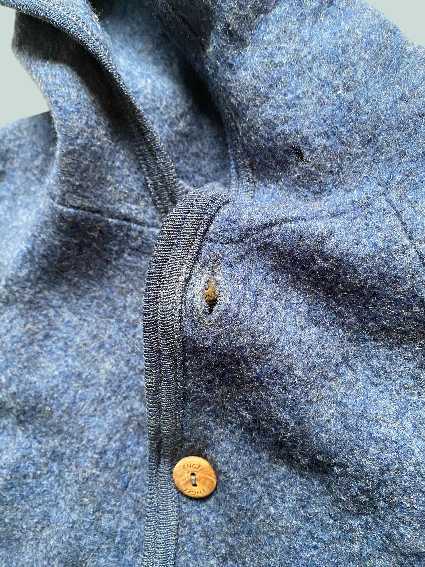 Blue wool fleece jacket 6-12m (generous) | Engel