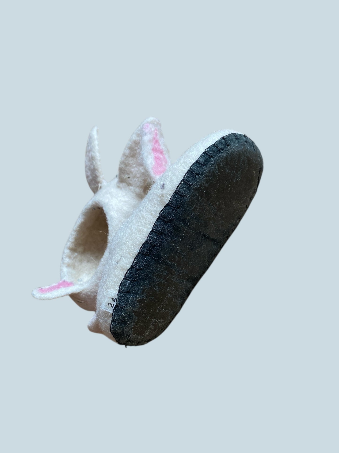 Boiled wool bunny slippers 7 US Little Kid (24 EU) | Mos Pink