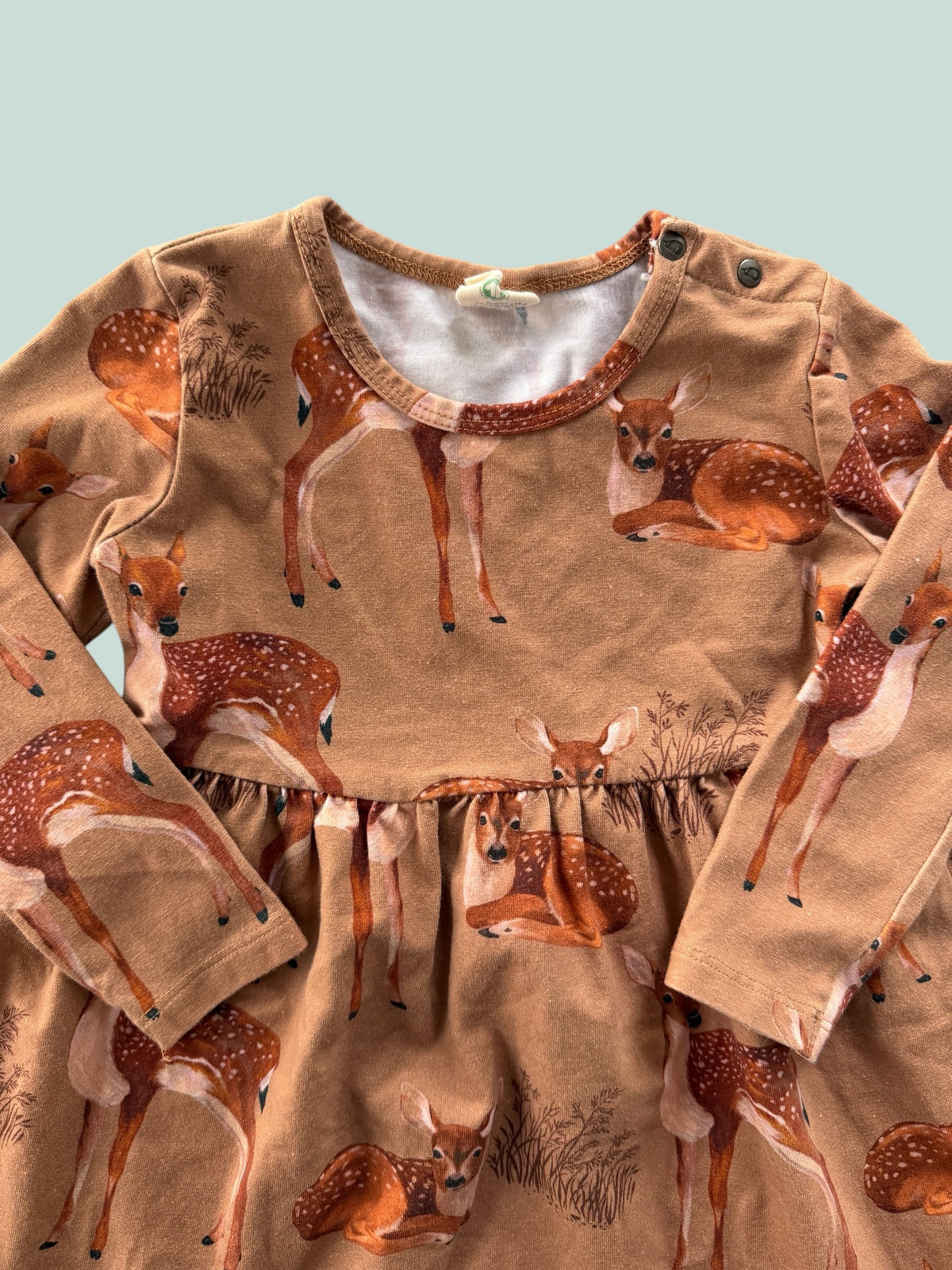 Organic cotton deer dress 2Y (92) | Walkiddy