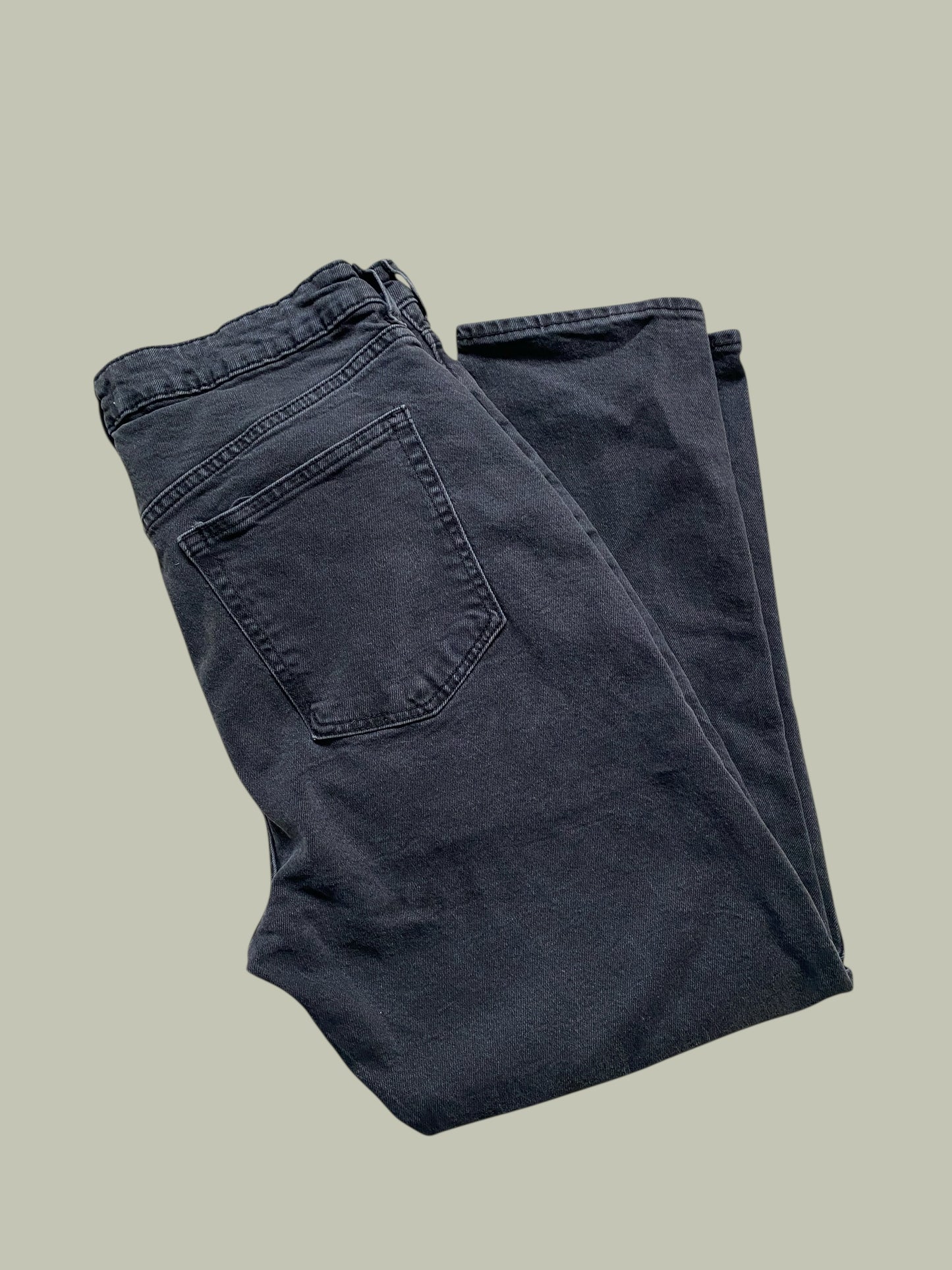 Dark grey cotton denim mom jeans women's 14 US (46 EU) | H&M