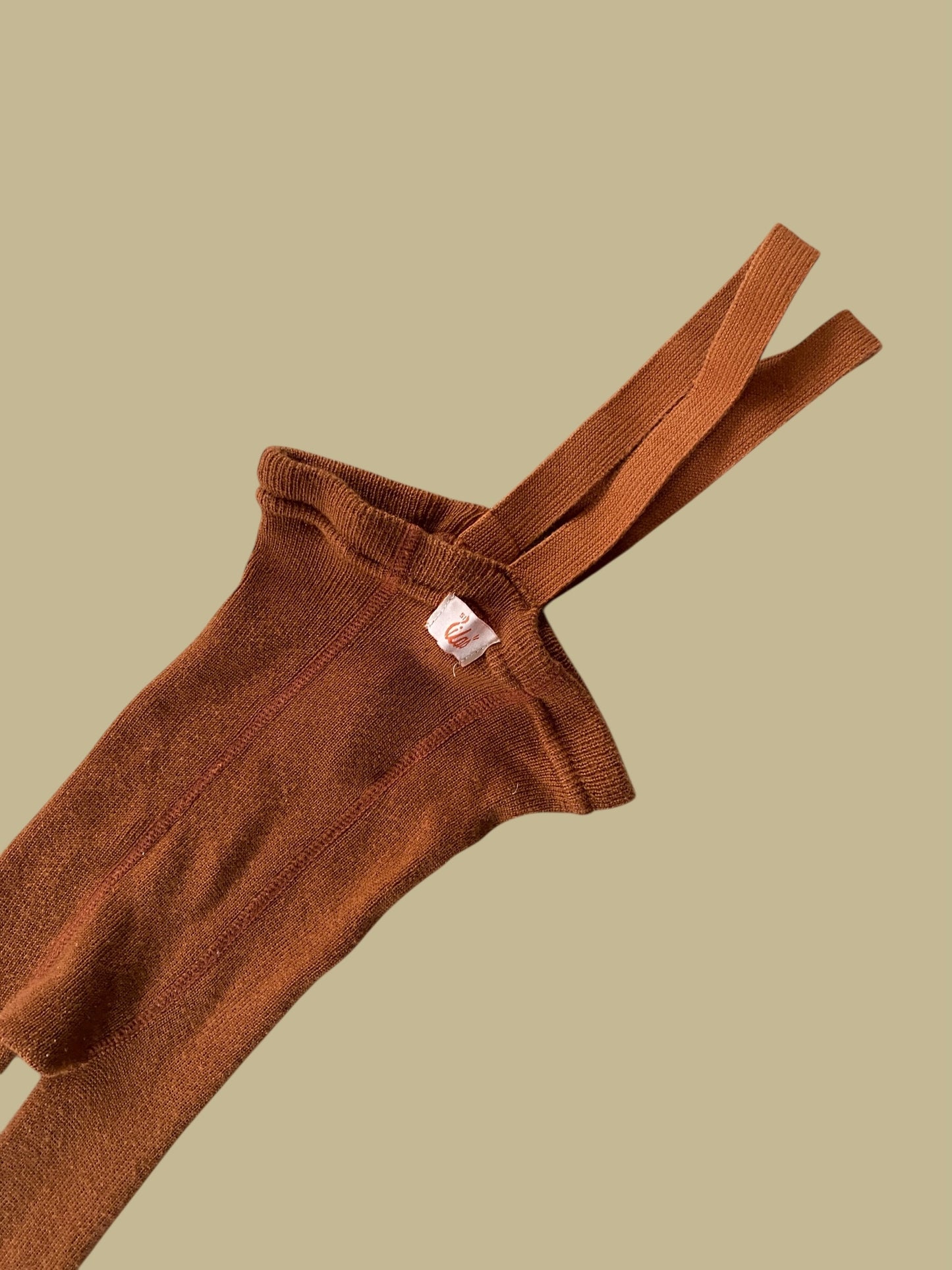 Wool/cotton blend footless tights with suspenders 1-2Y (74)| Silly Silas