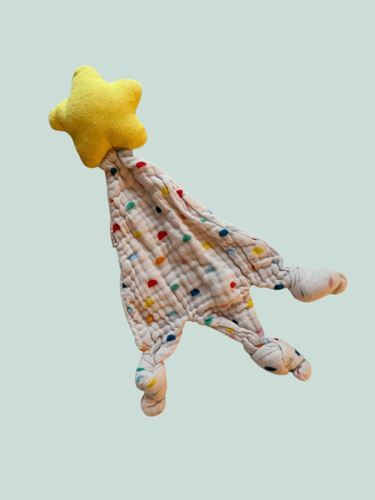 Cotton muslin lovey with star | Kiwiko