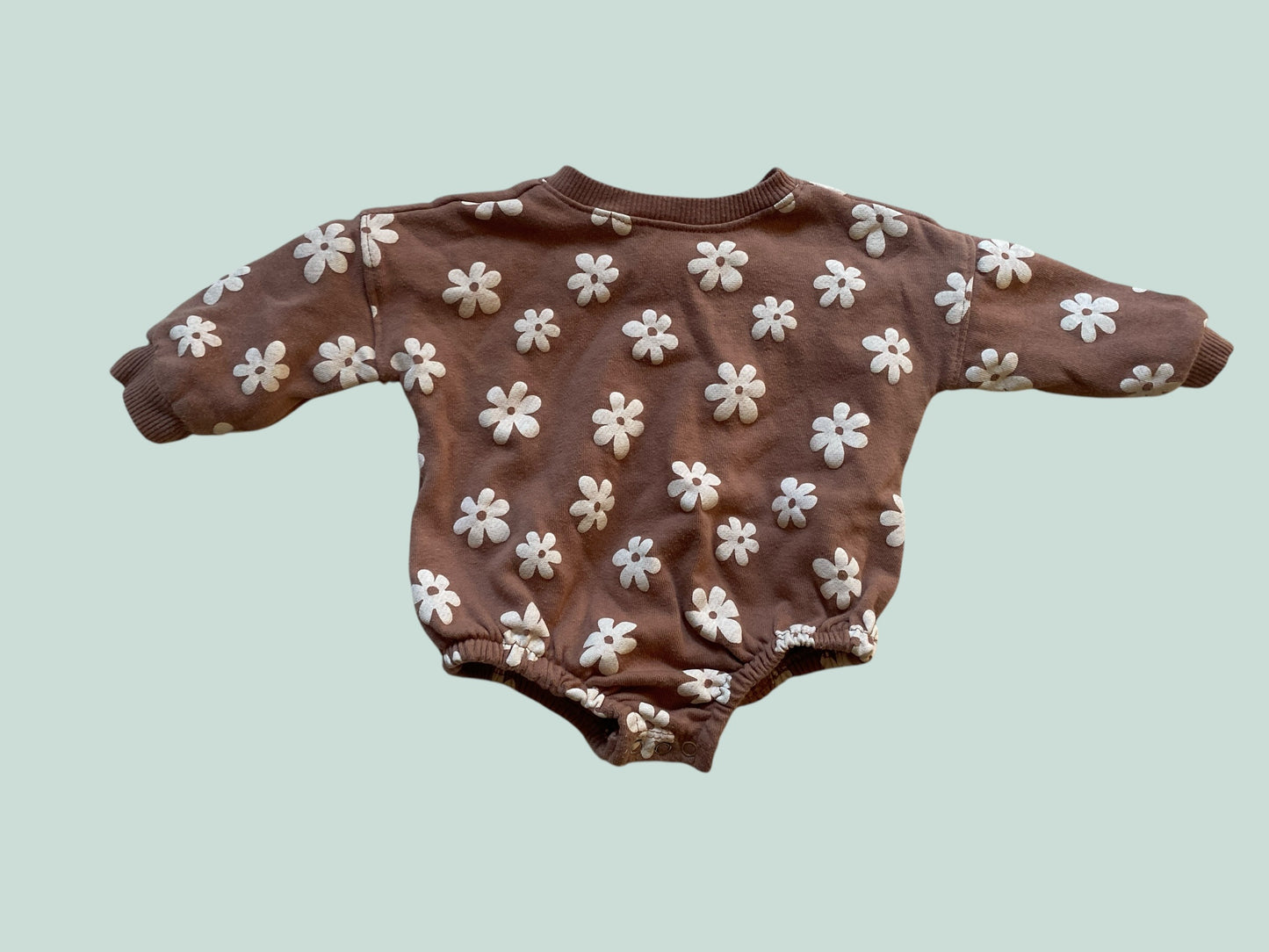 Cotton blend flower sweater onesie 0-3m | Grayson Collective