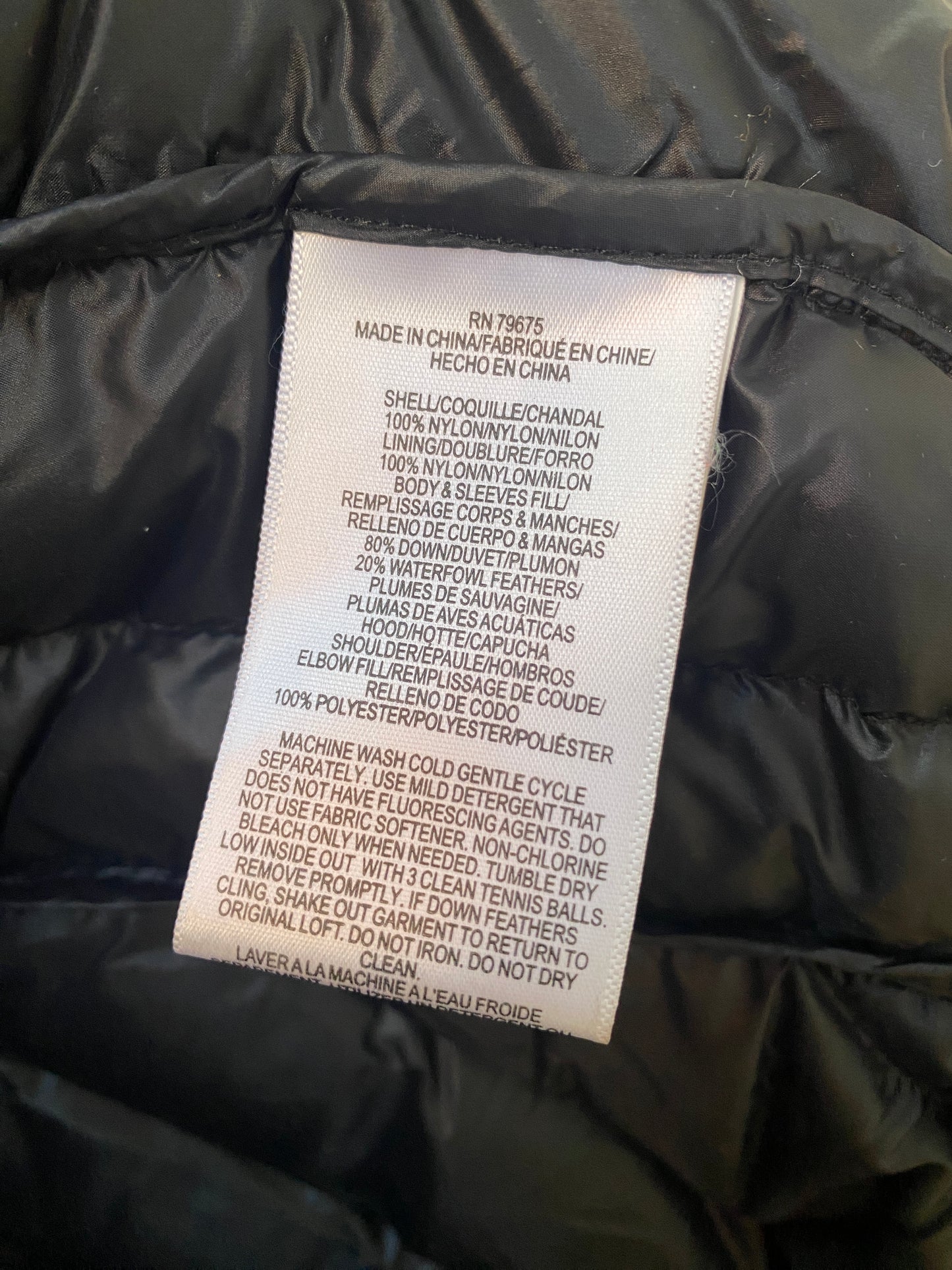 Black down puffer jacket medium adult (women’s) | BCB Generation