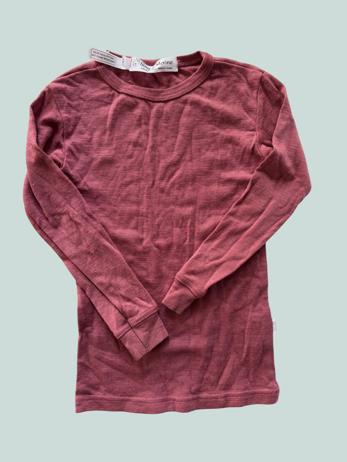Rose merino baselayer set 4Y | Simply Merino