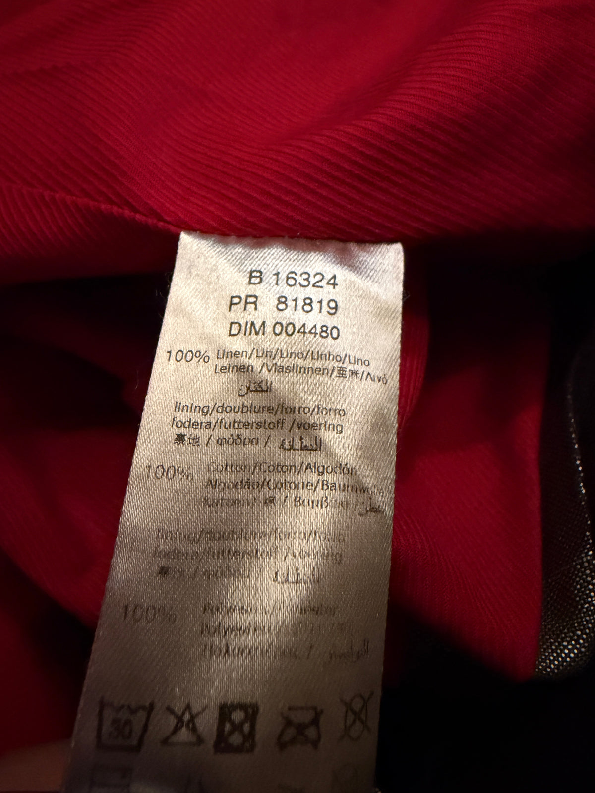 Metallic shiny linen blend coat with red lining 12Y (152) | Burberry