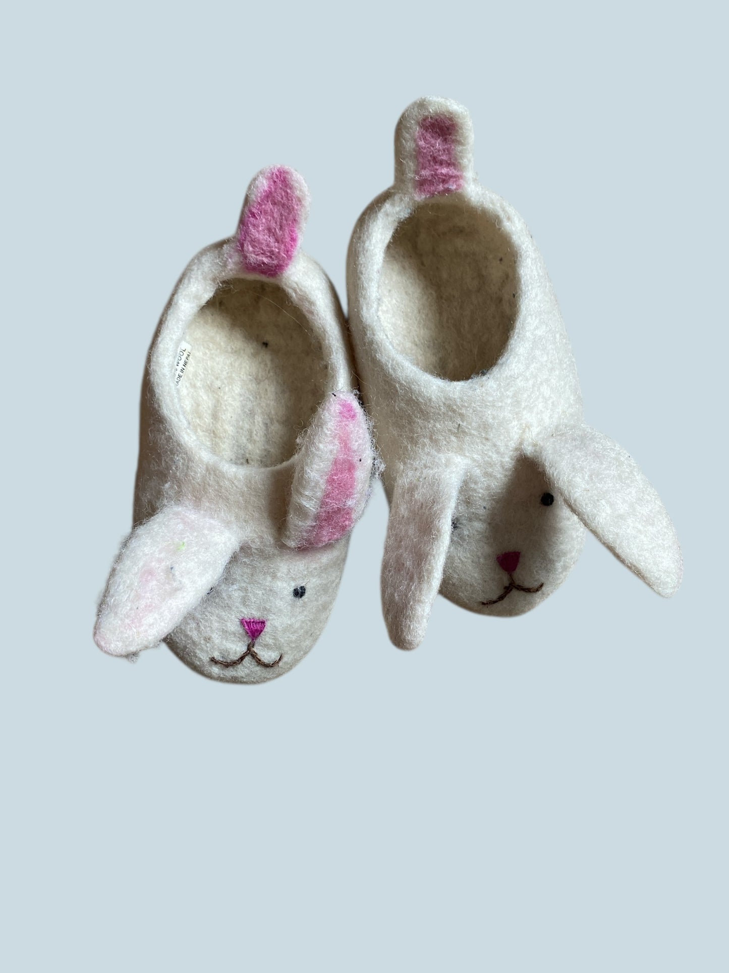 Boiled wool bunny slippers 7 US Little Kid (24 EU) | Mos Pink
