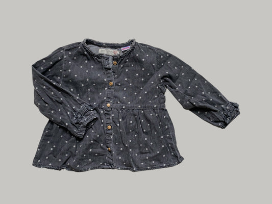 Cotton polka dot shirt 12-18m | Zara