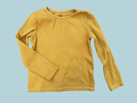 Mustard organic cotton long sleeve top 2-4Y | H&M