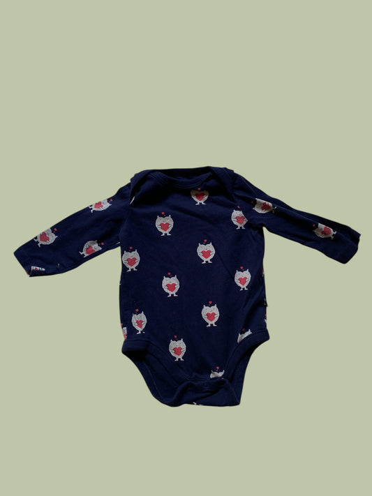Navy cotton monsters with hearts onesie 3-6m | Gap