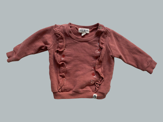 Organic cotton flower sweatshirt 6-9m | Rabbit + Bear