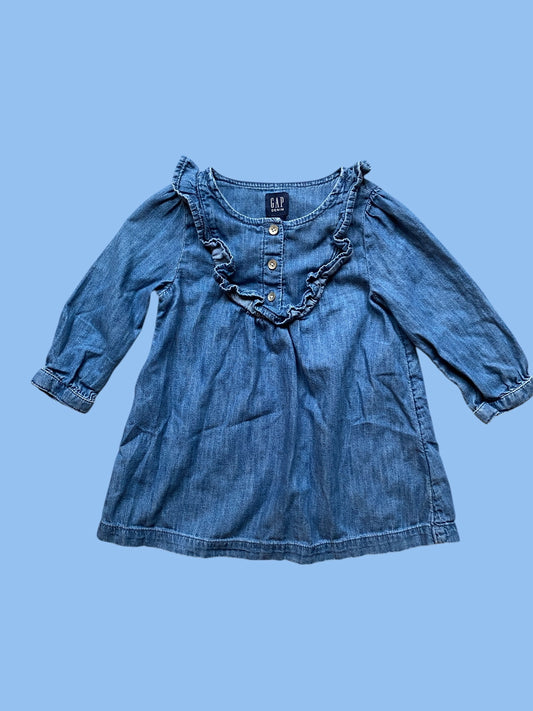 Cotton denim dress 12-18m | Gap