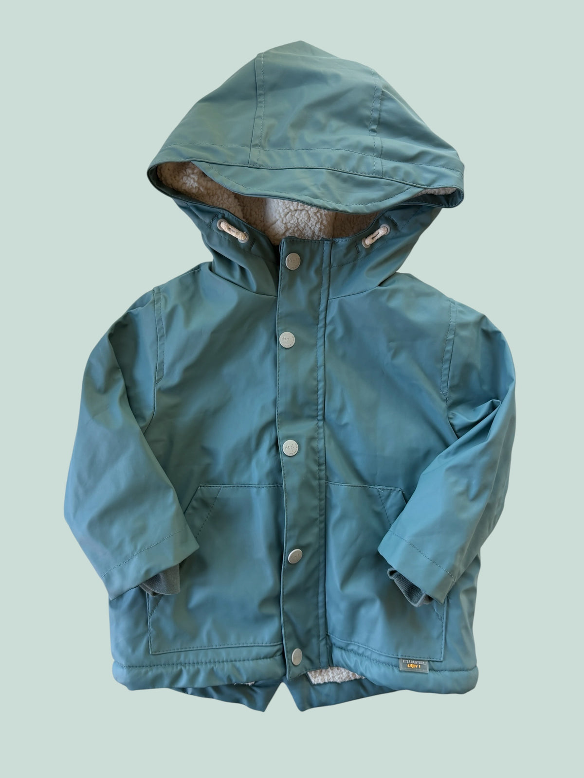 Green fleece lined rain jacket 12-18m | Zara