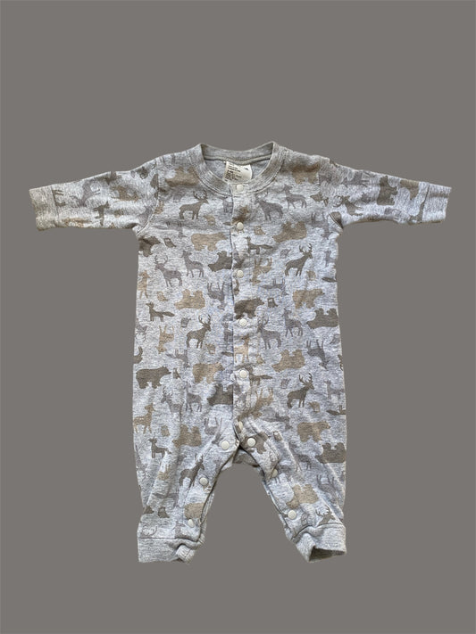 Cotton animal sleeper 3-6m | Uniqlo